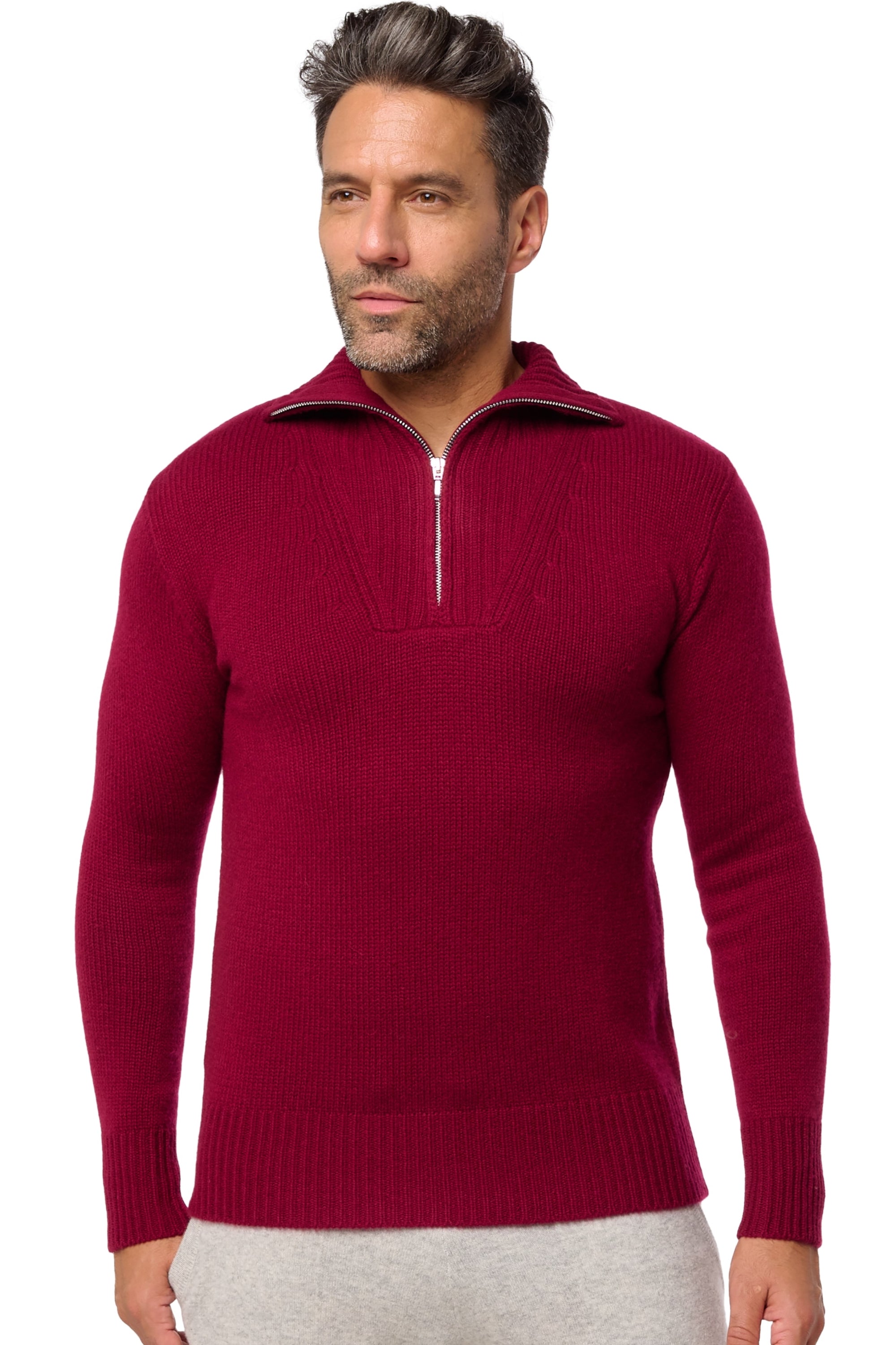 Darius in kasjmier heren - bordeaux - Mahogany