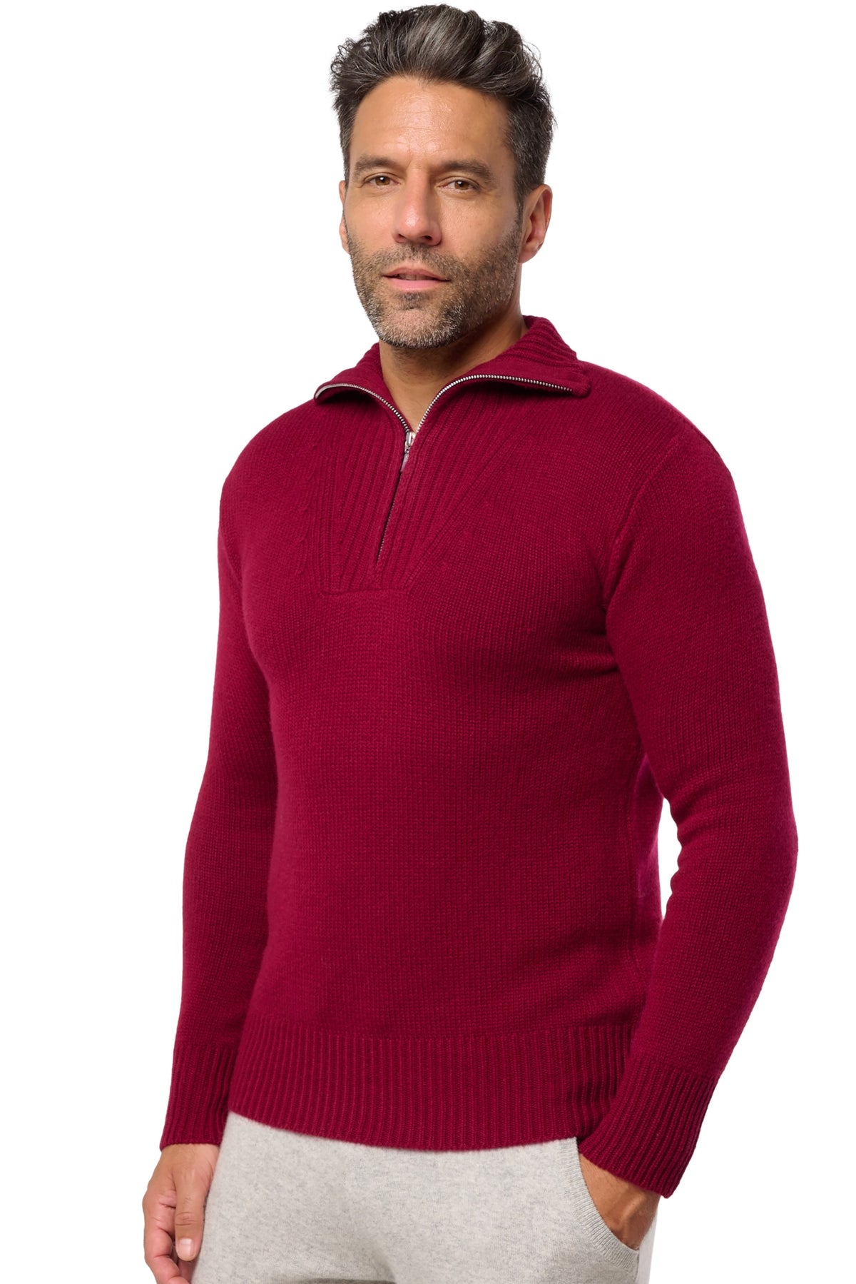 Darius en cachemire homme - Vue 1 - bordeaux - Mahogany