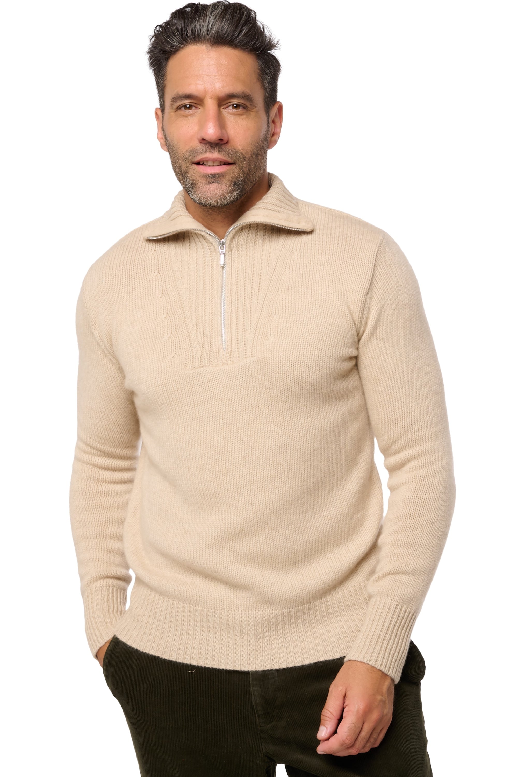 Darius in kasjmier heren - natural winter dawn - Mahogany