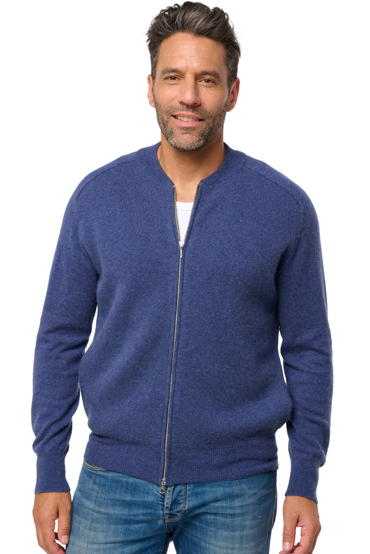 Dwaren kasjmier trui heren - indigo - Mahogany