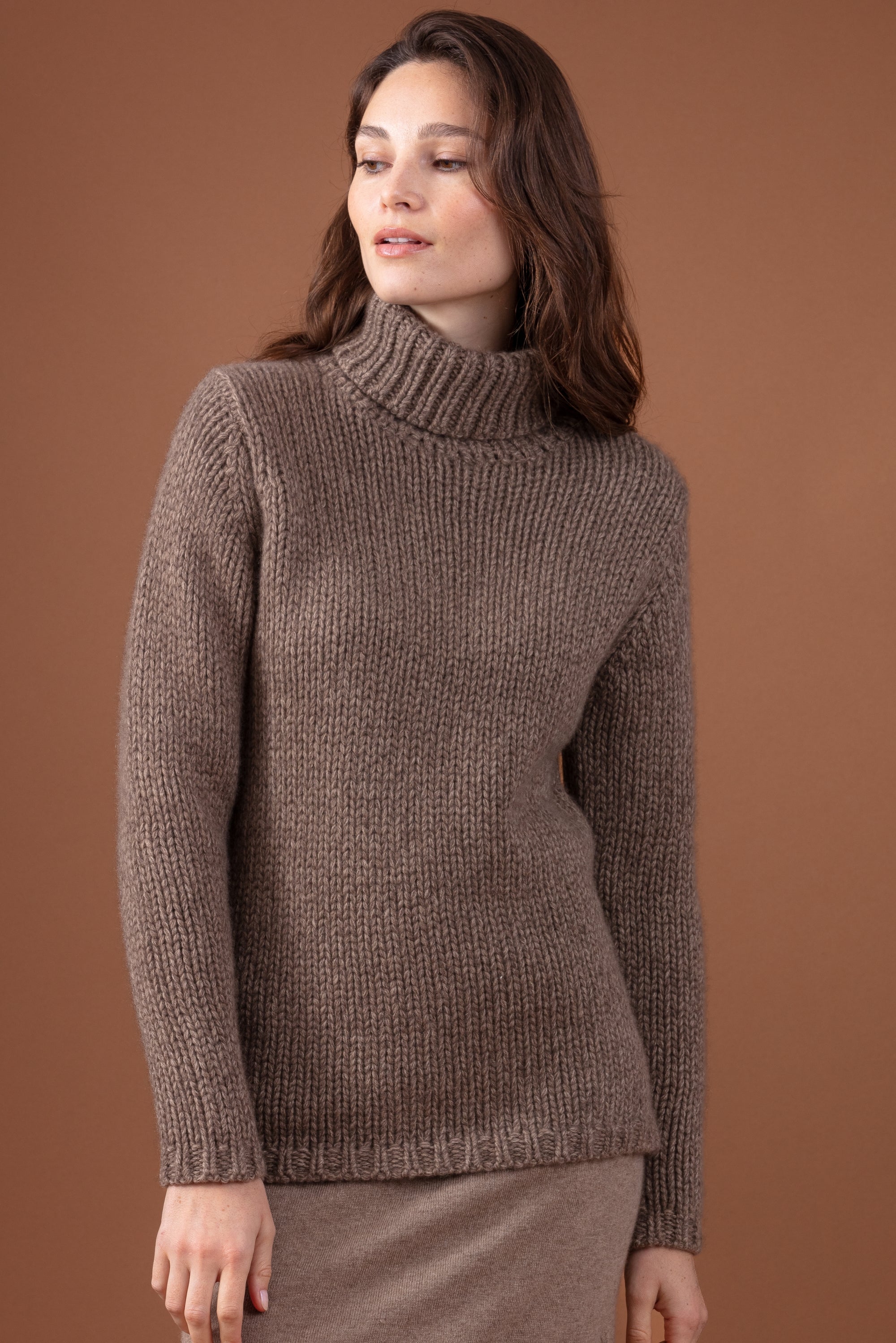 Vicenza in kasjmier voor dames - natural stone / natural brown - Mahogany