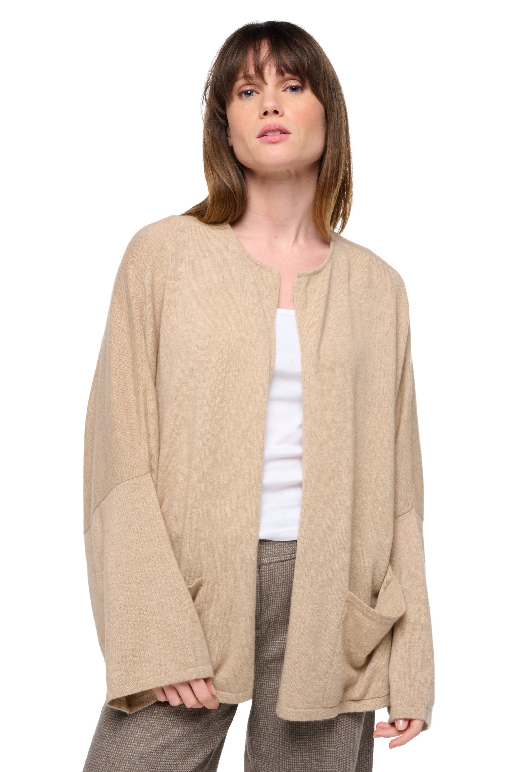Seoul in kasjmier dames - natural beige - Mahogany