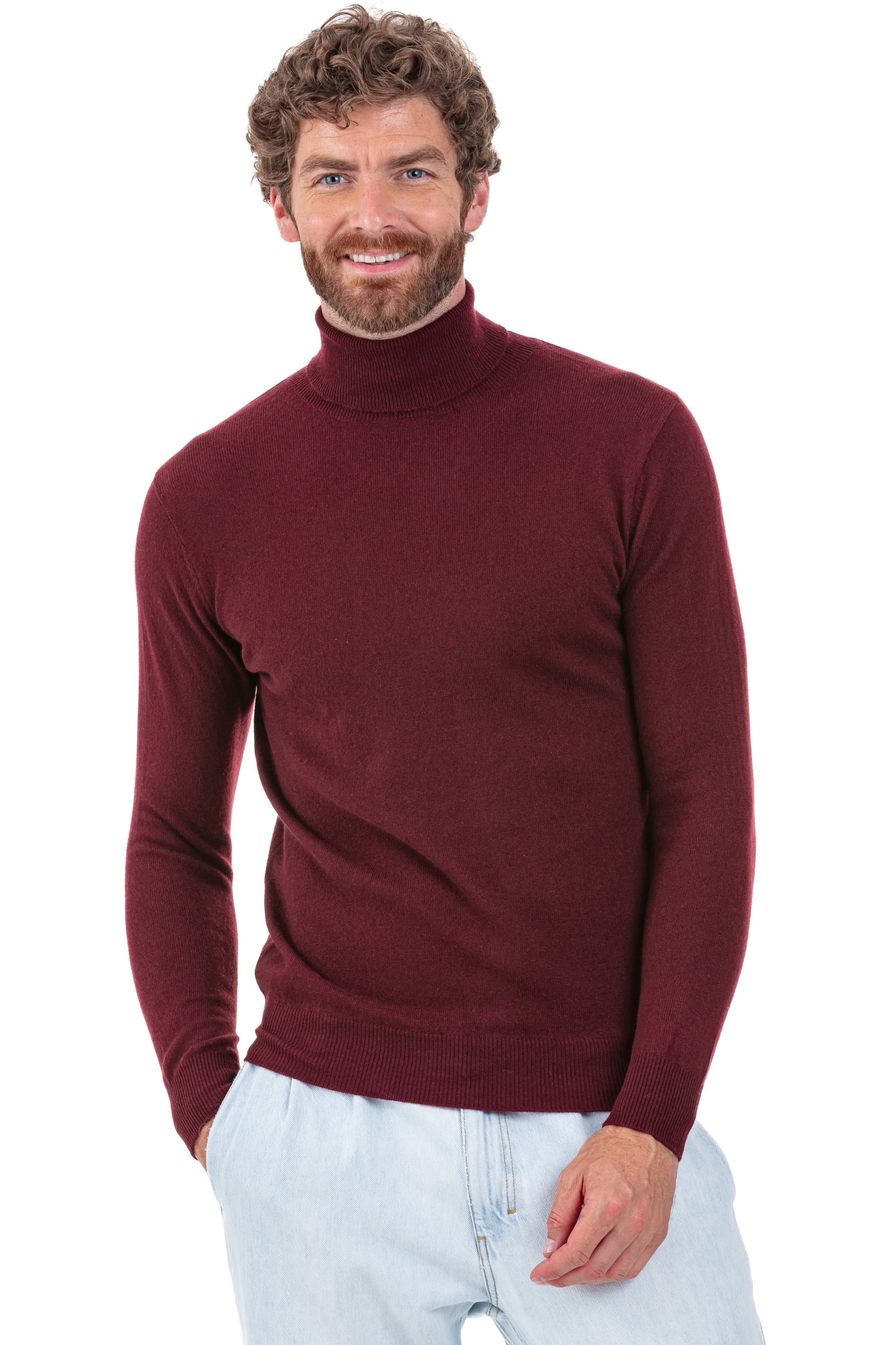 Tarry kasjmier trui heren - deep violet - Mahogany