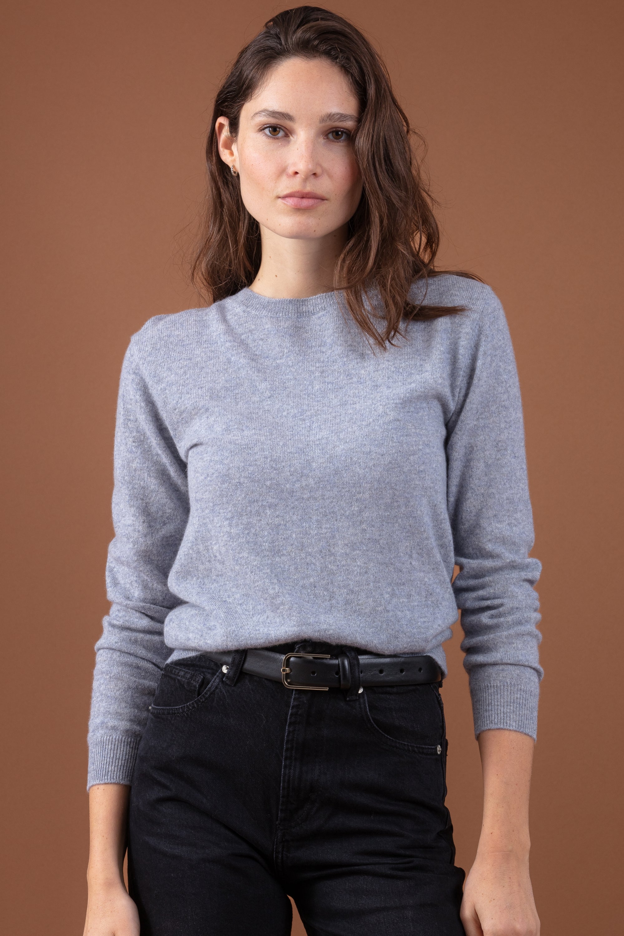 Thalia kasjmier dames - quarry - Mahogany