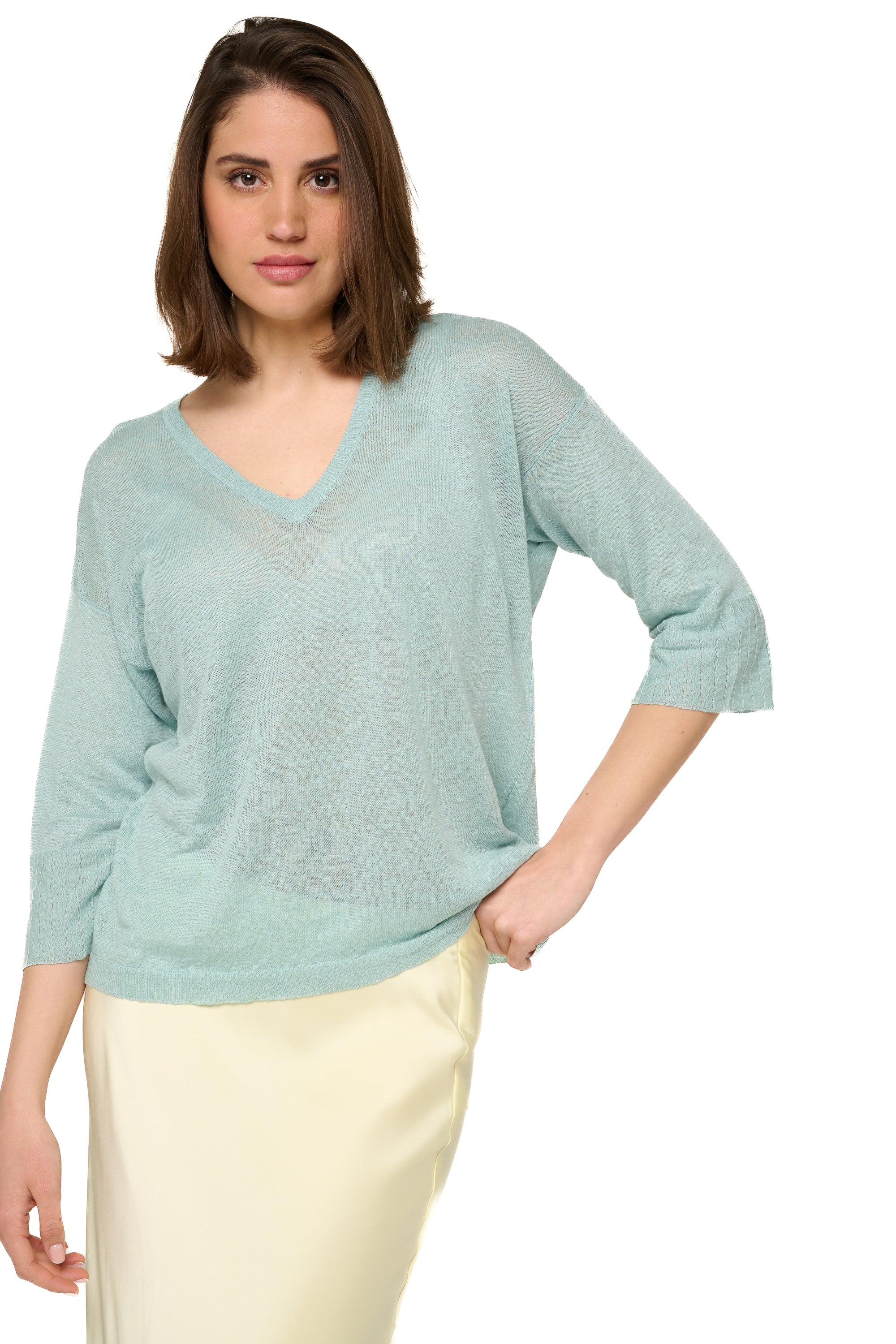 Rosanna in linnen dames - eucalyptus - Mahogany