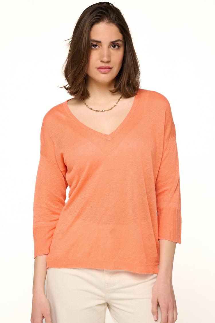 Rosanna in linnen dames - papaya - Mahogany