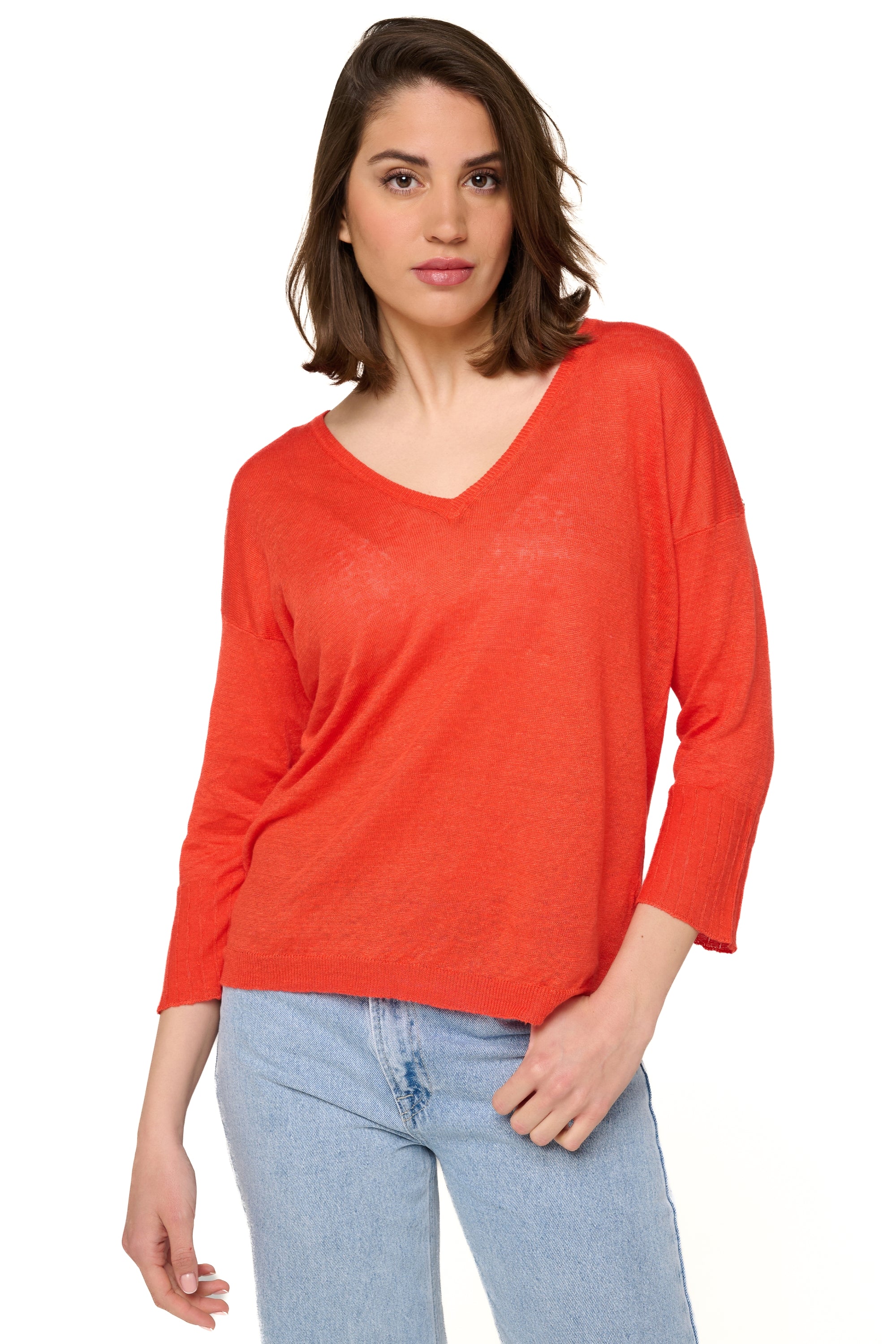 Rosanna in linnen dames - salsa - Mahogany