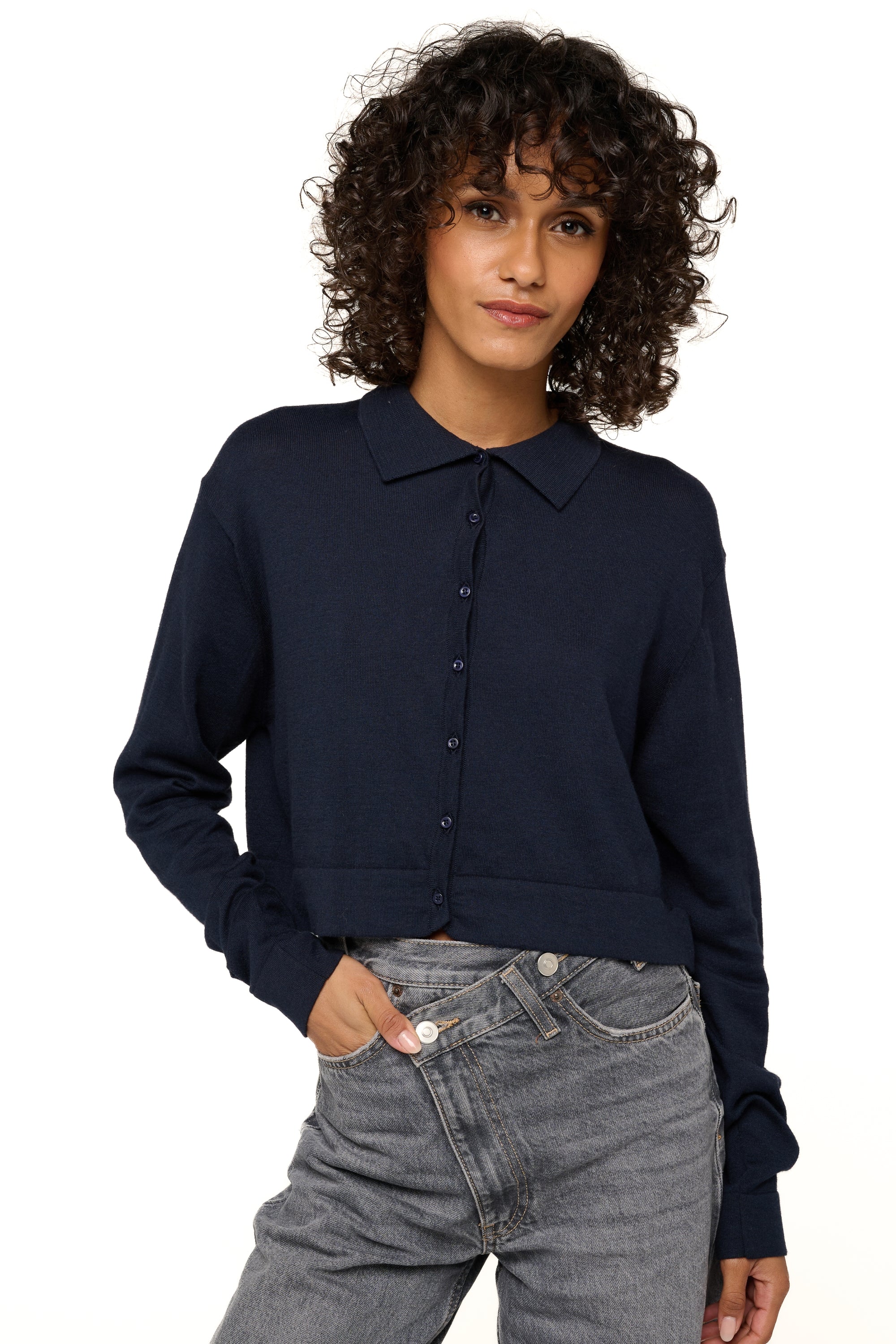 Rishi in kasjmier en katoen dames - navy - Mahogany