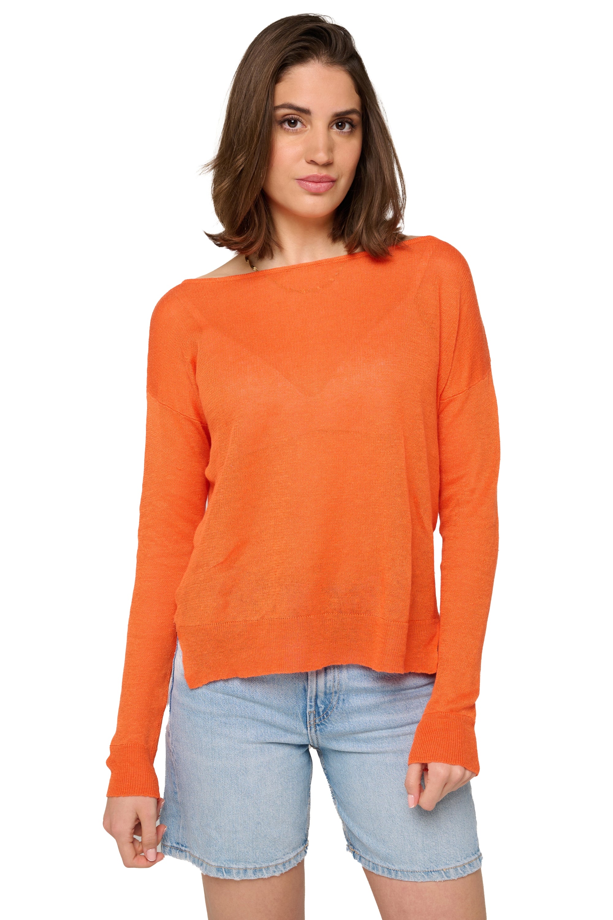 Romane in linnen dames - cosmos - Mahogany