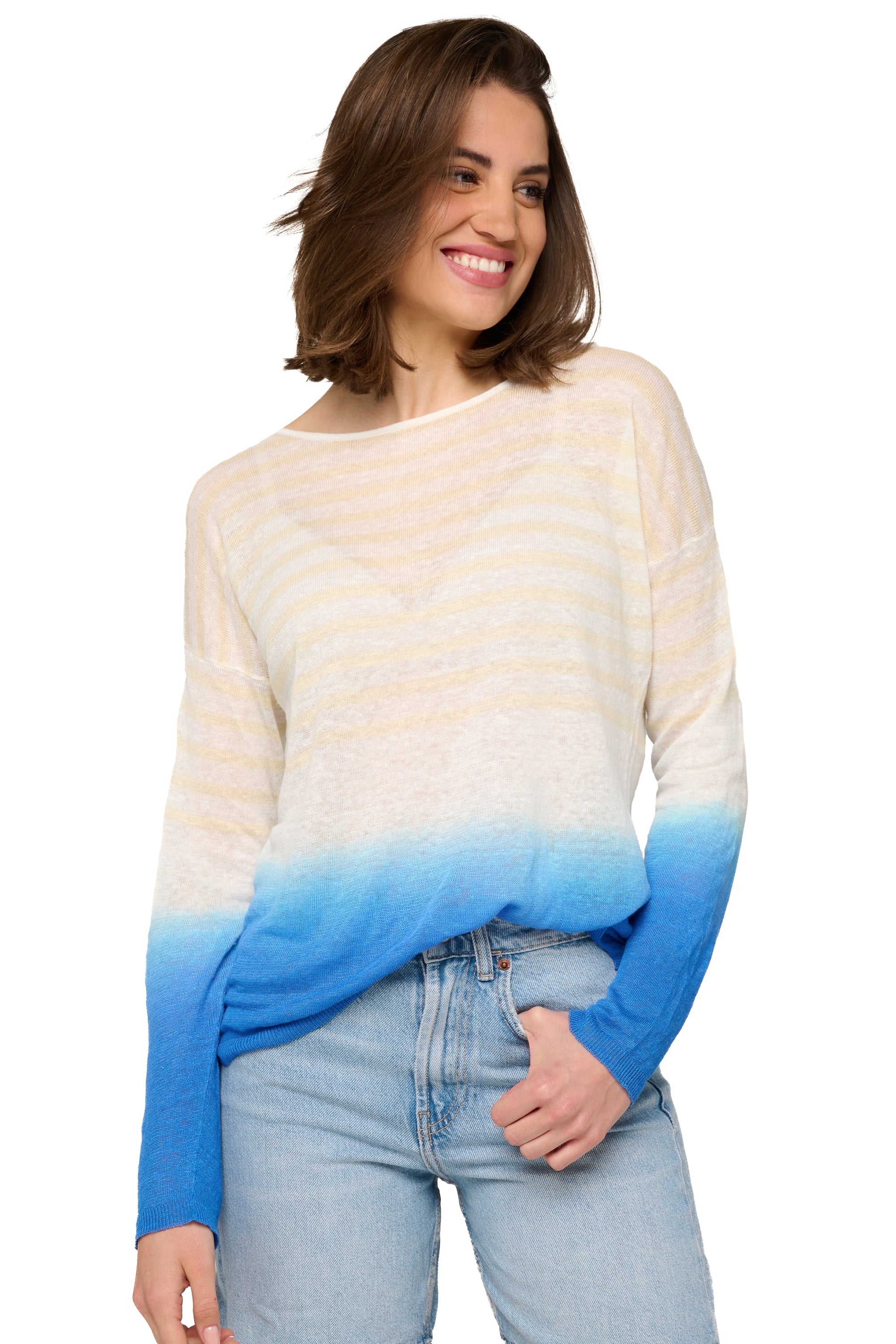 Riana in linnen voor dames - wheat / moonlight - Mahogany