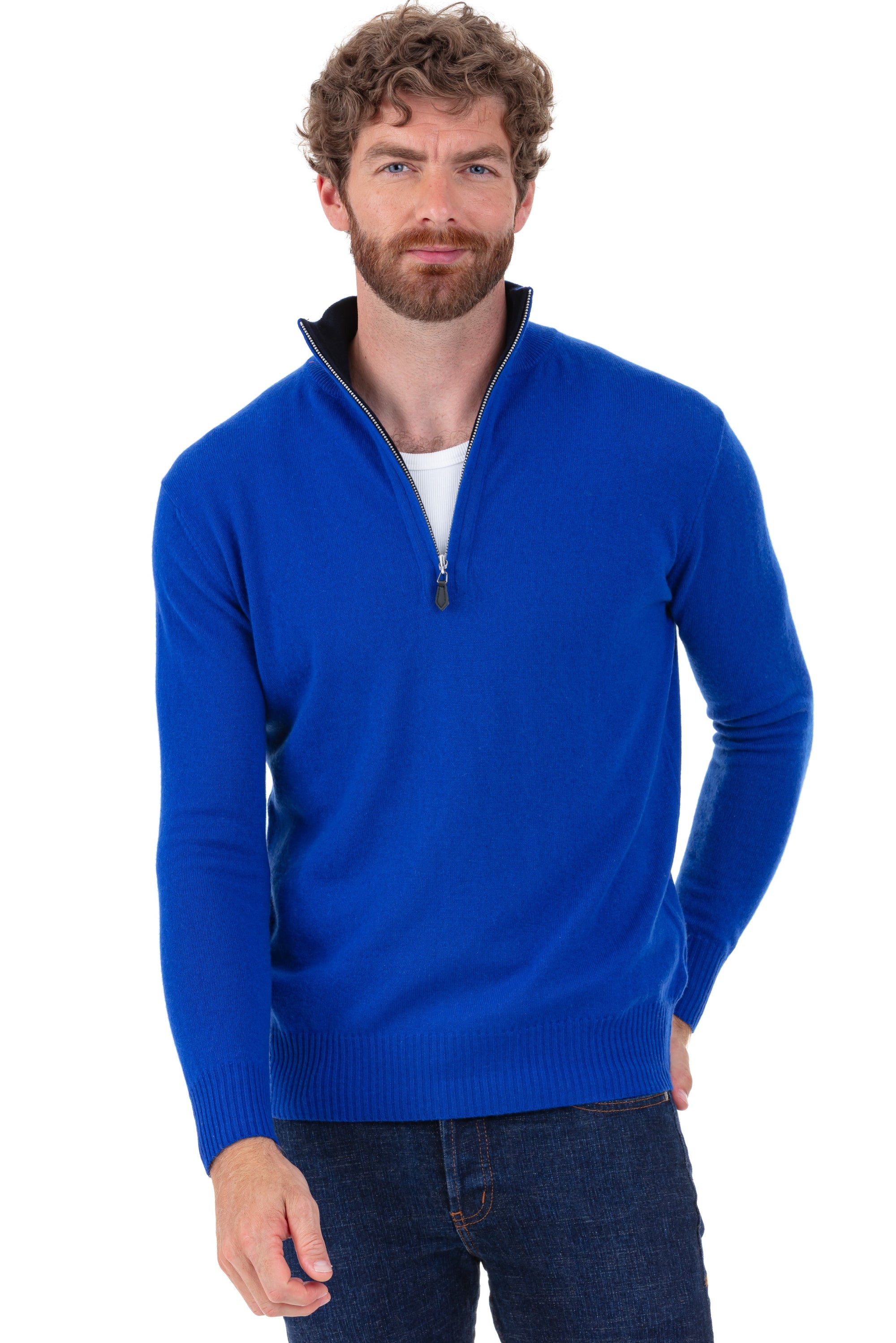 Henri in kasjmier heren - lapis blauw / donker marine - Mahogany