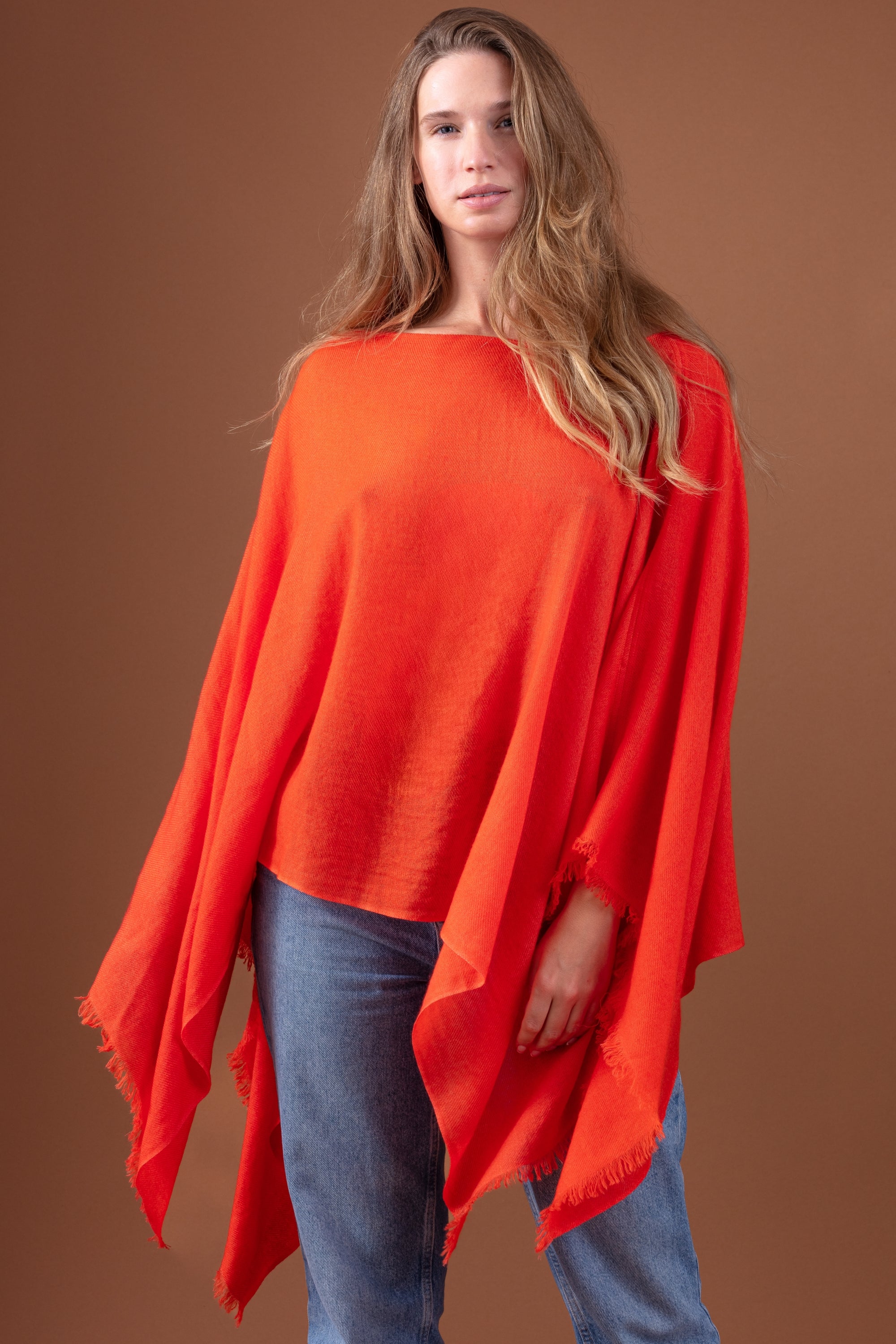 Tokyo in kasjmier voor dames - oranje - Mahogany