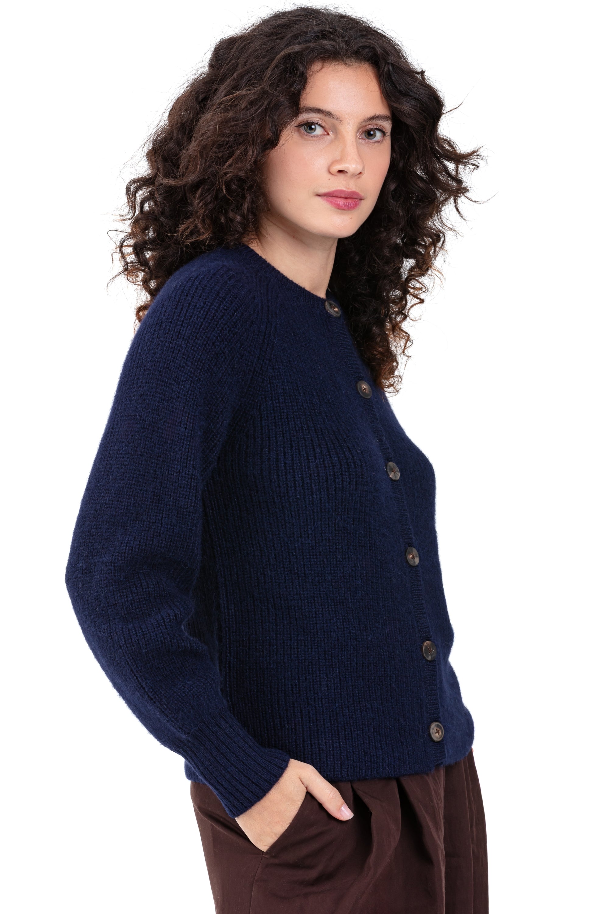 Pampelune in baby alpaca dames - marineblauw - Mahogany