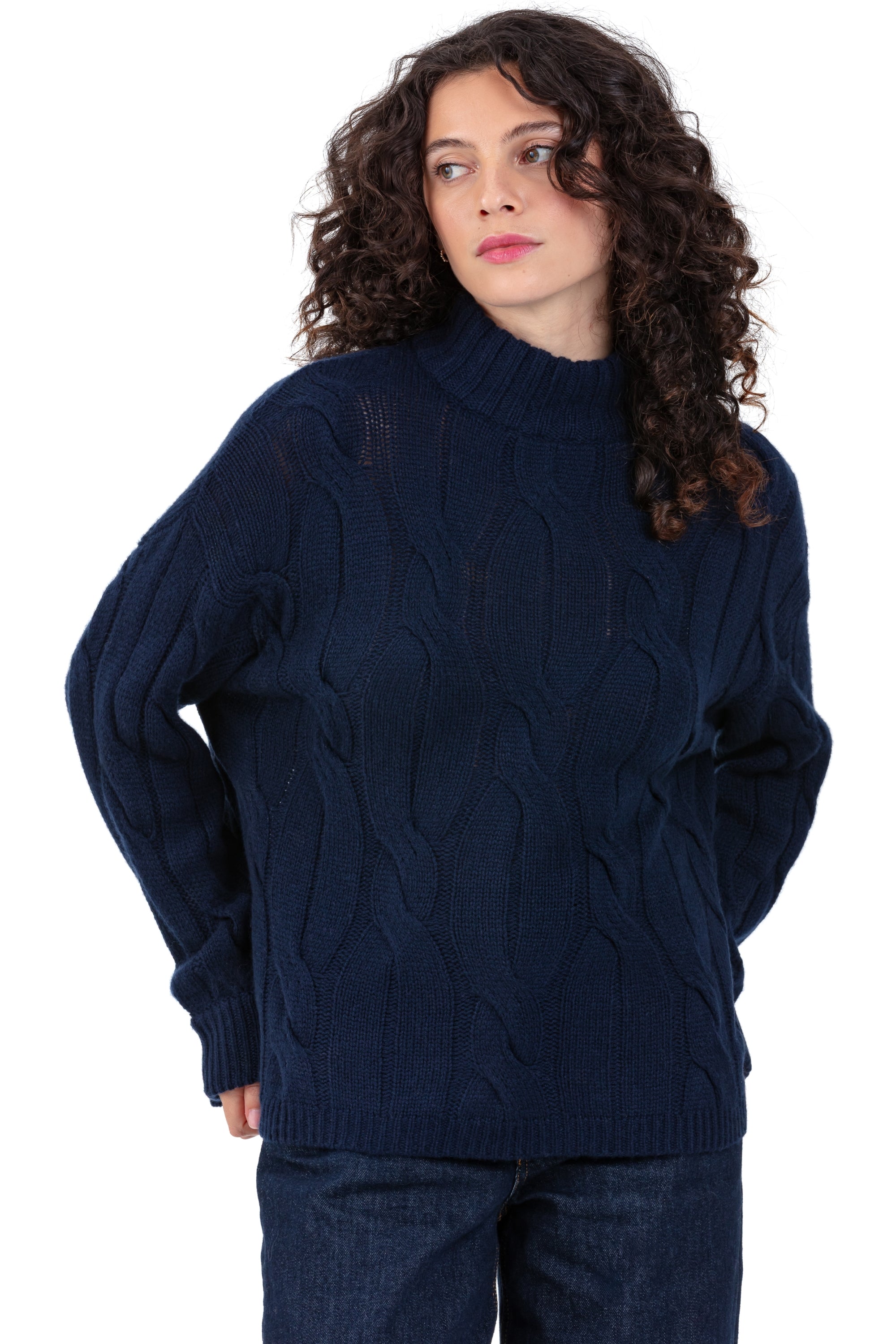 Penny in kasjmier dames - donker marine - Mahogany