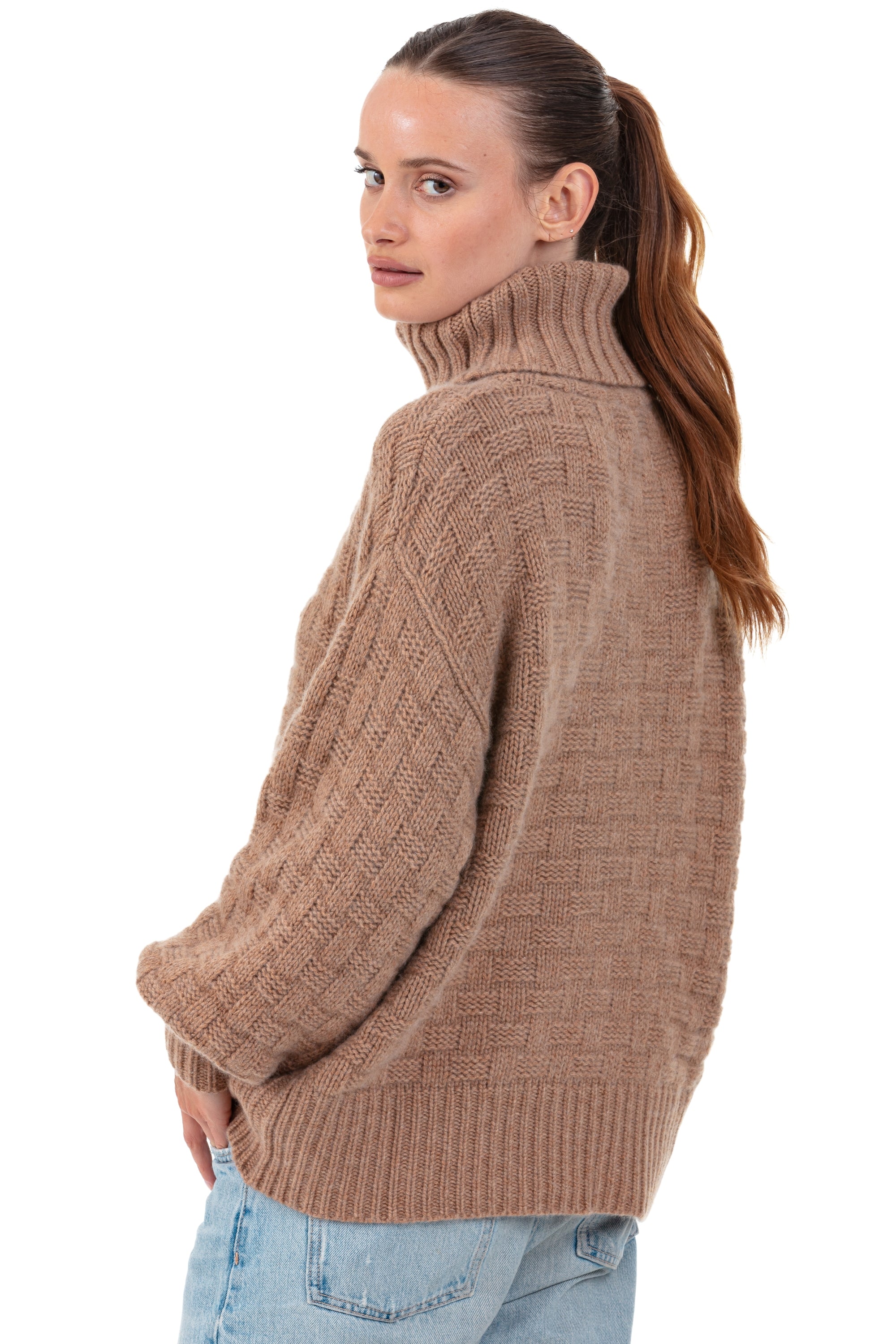 Persee en cachemire femme - Vue 1 - camel chiné - Mahogany