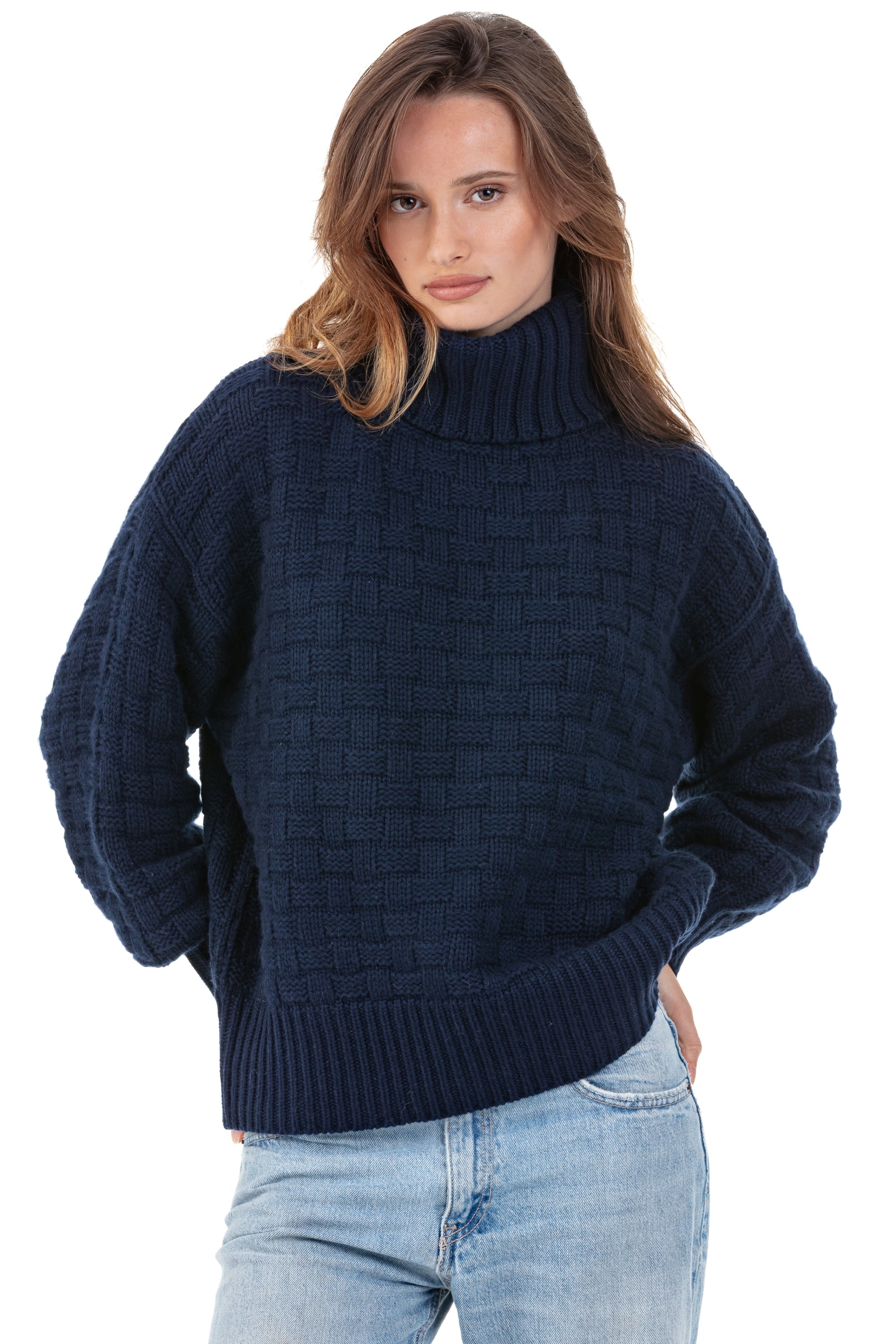 Persee in kasjmier dames - donker marine - Mahogany