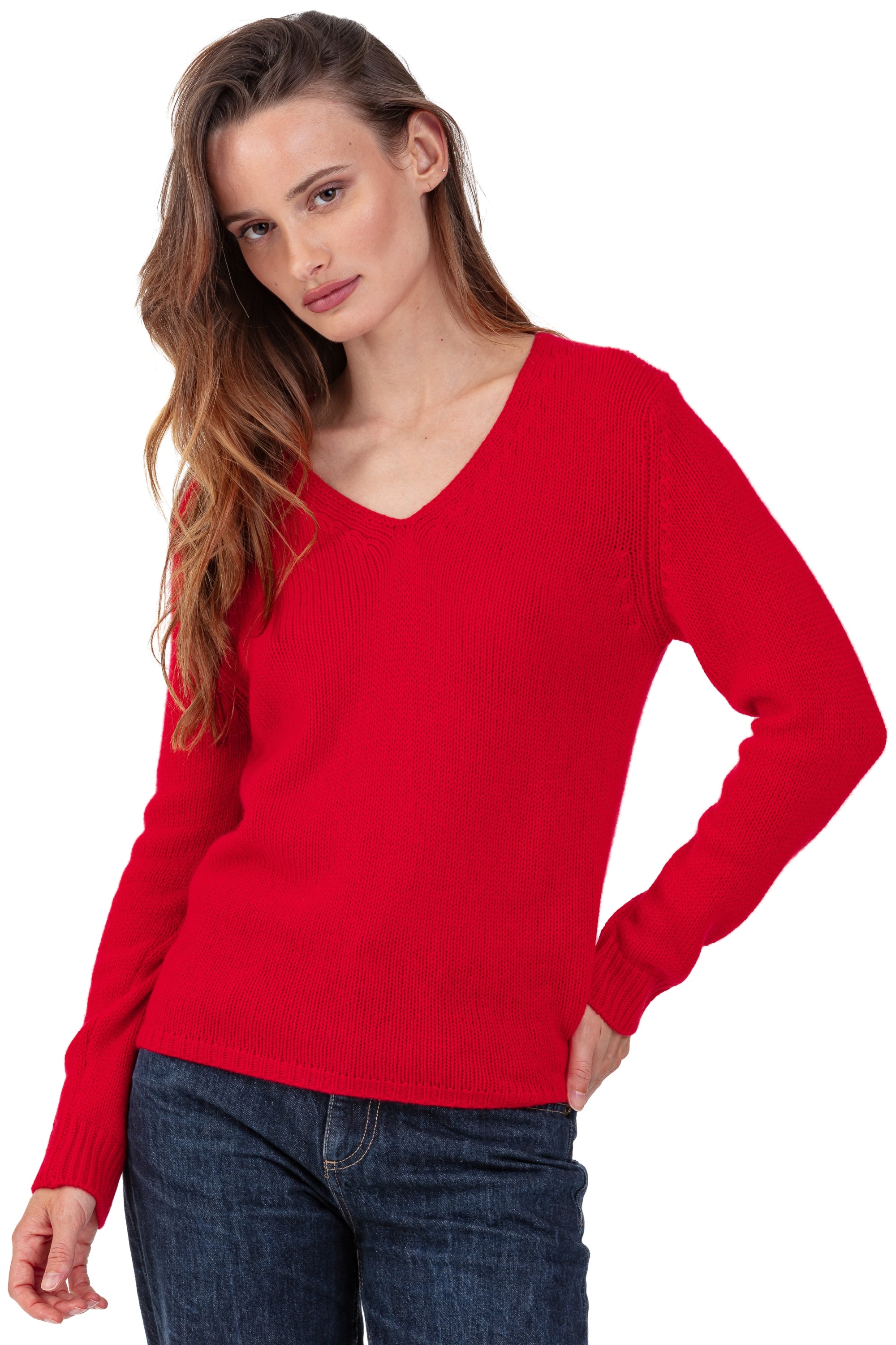 Piana in kasjmier dames - rood - Mahogany