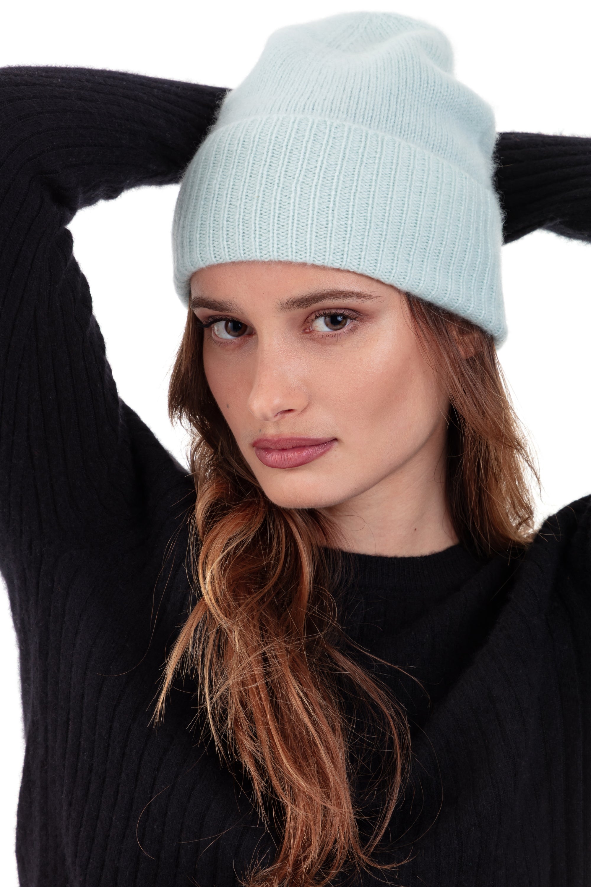 Pilou in cocoon kasjmier unisex - aqua - Mahogany
