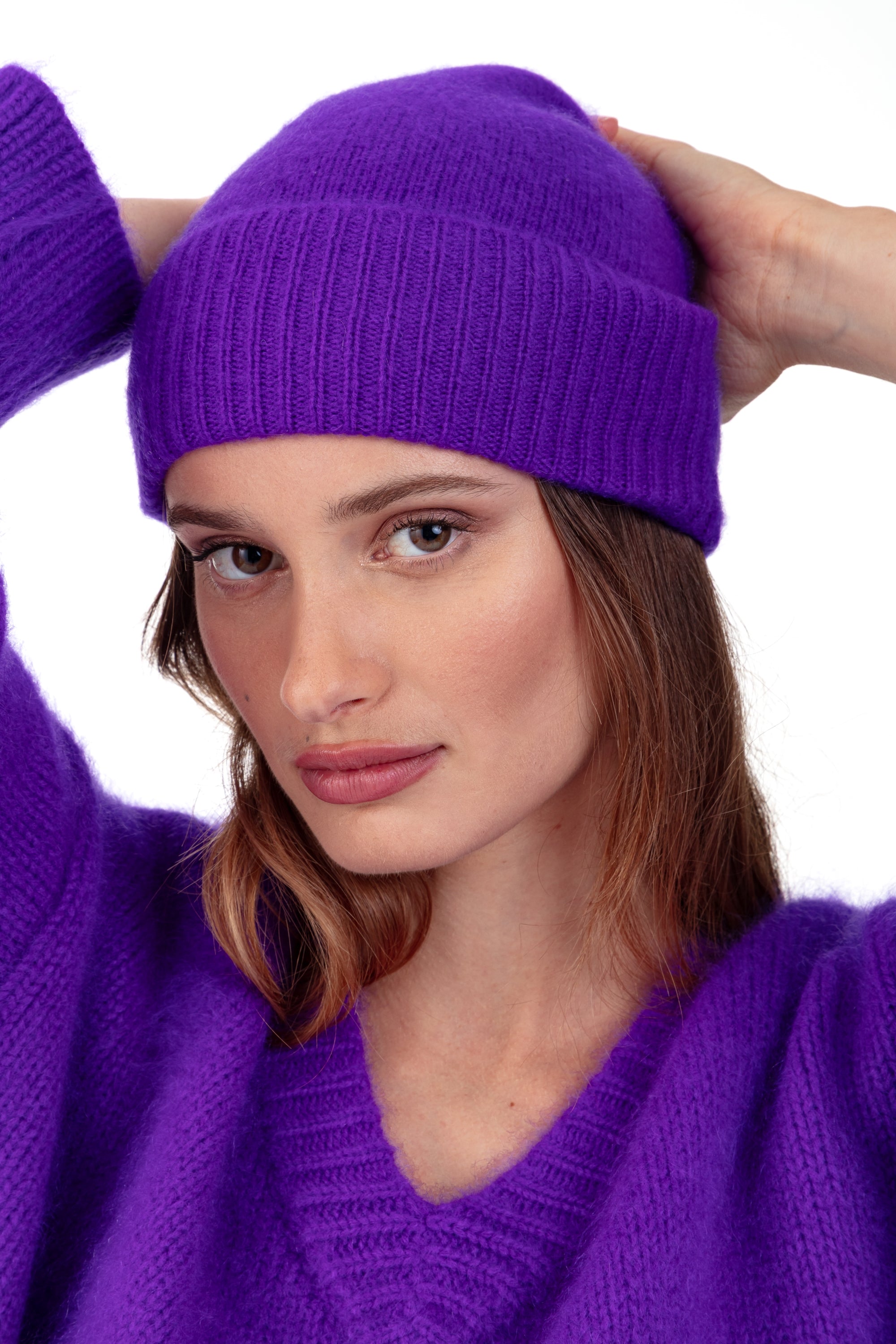 Pilou in cocoon gemengd kasjmier - violet - Mahogany
