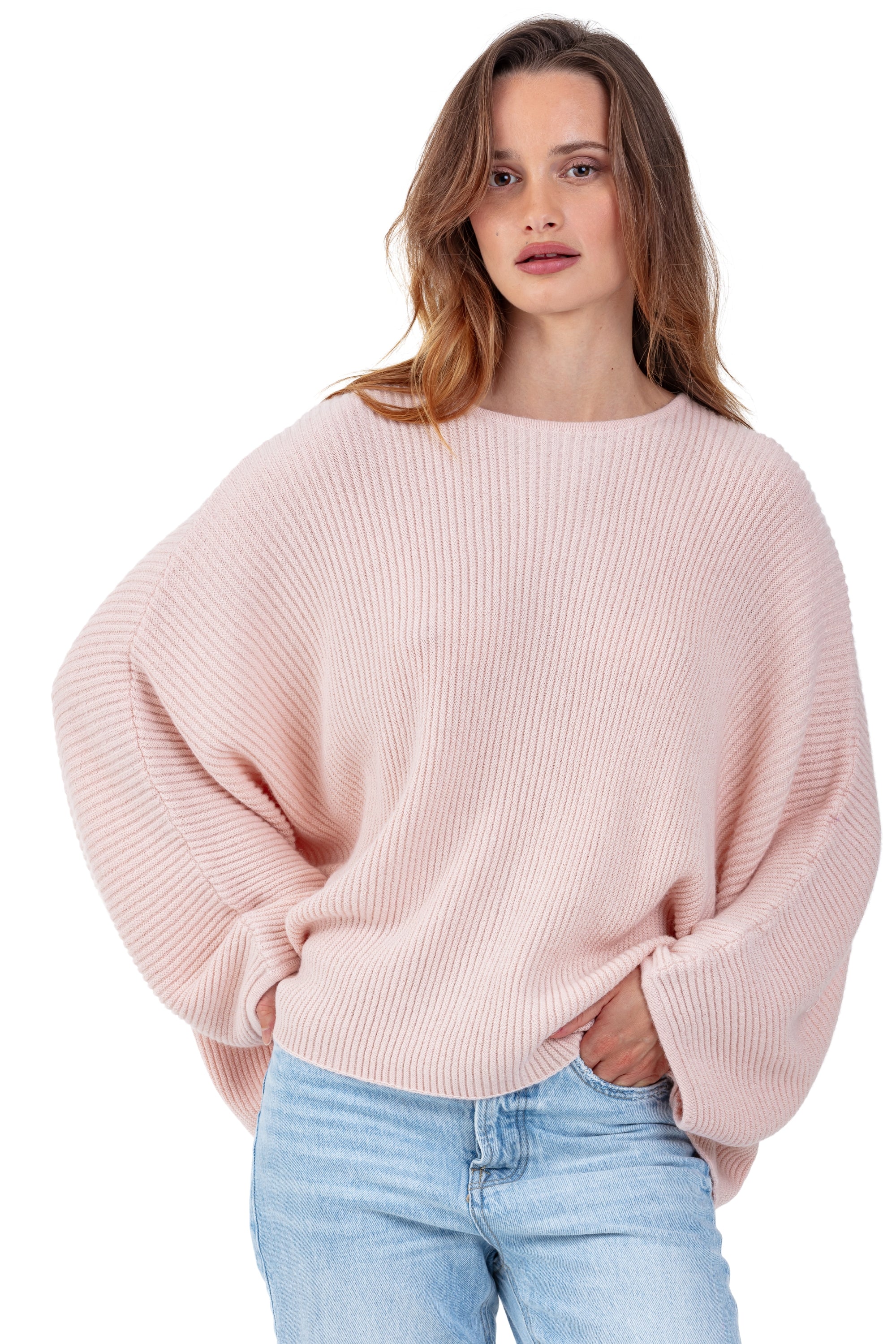 Polly in baby-alpaca voor dames - petal pink - Mahogany