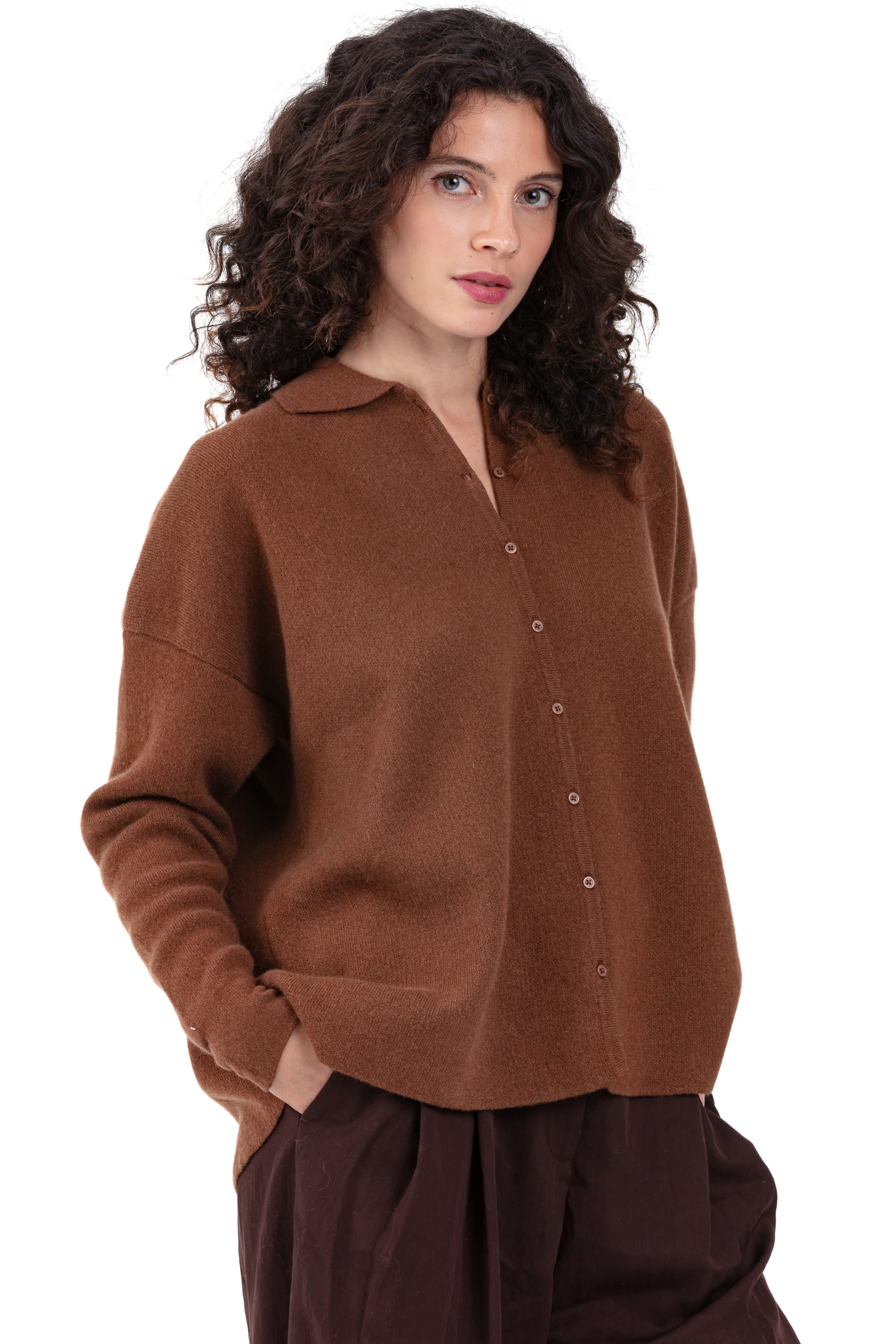 Poppy in kasjmier dames - syrup - Mahogany