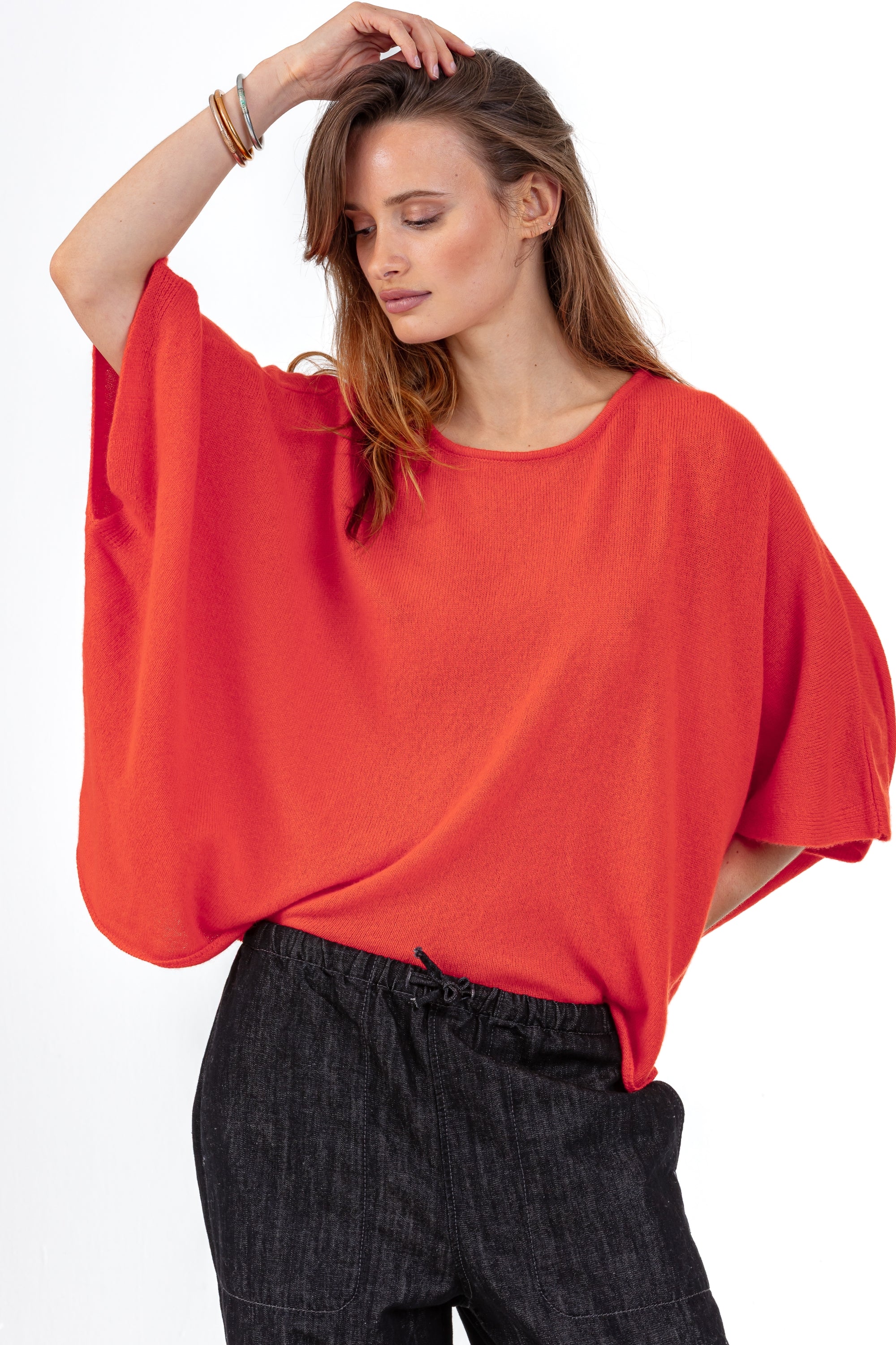 Pythagore in kasjmier dames - bloody orange - Mahogany