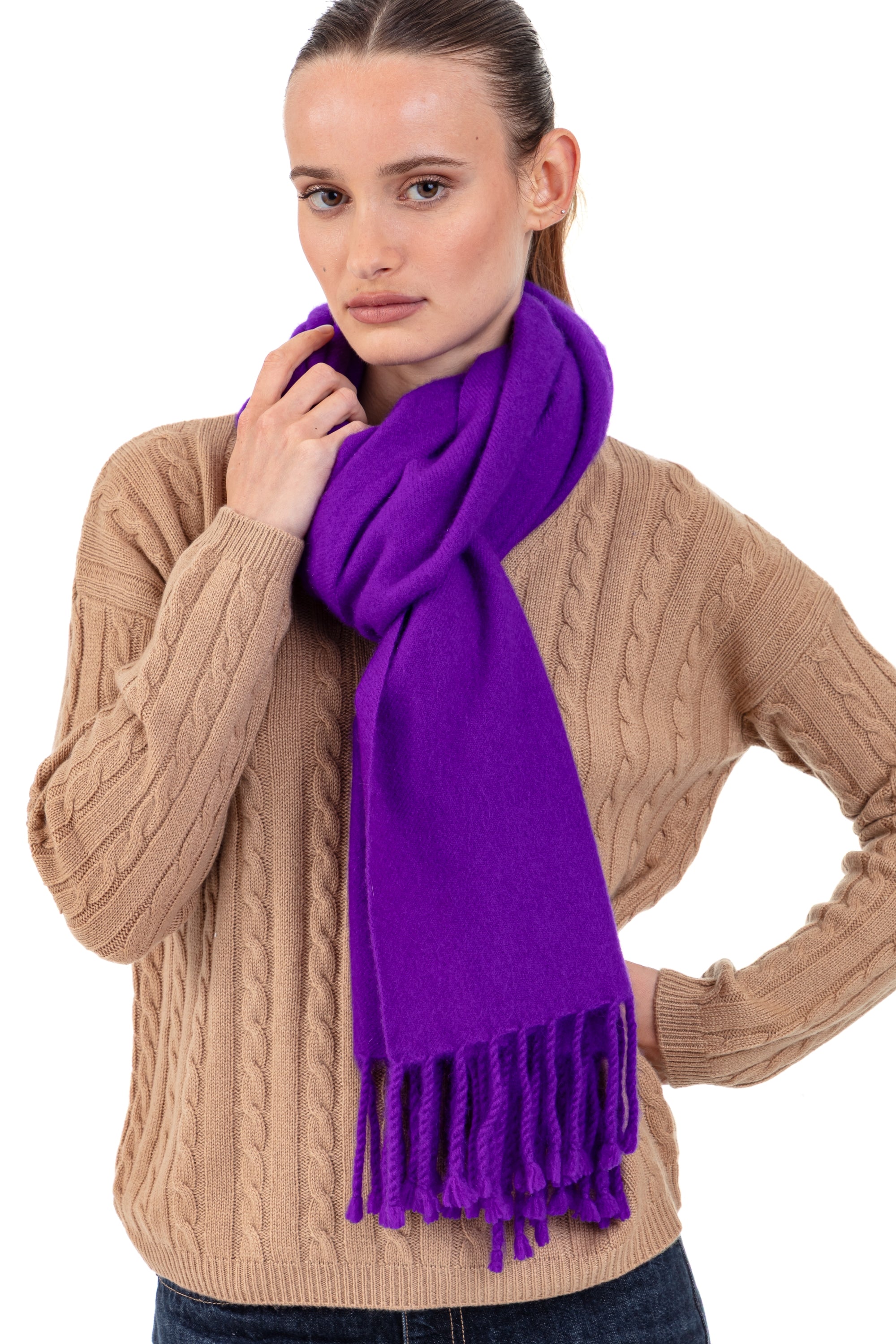 Portovecchio in cocoon gemengd kasjmier - violet - Mahogany