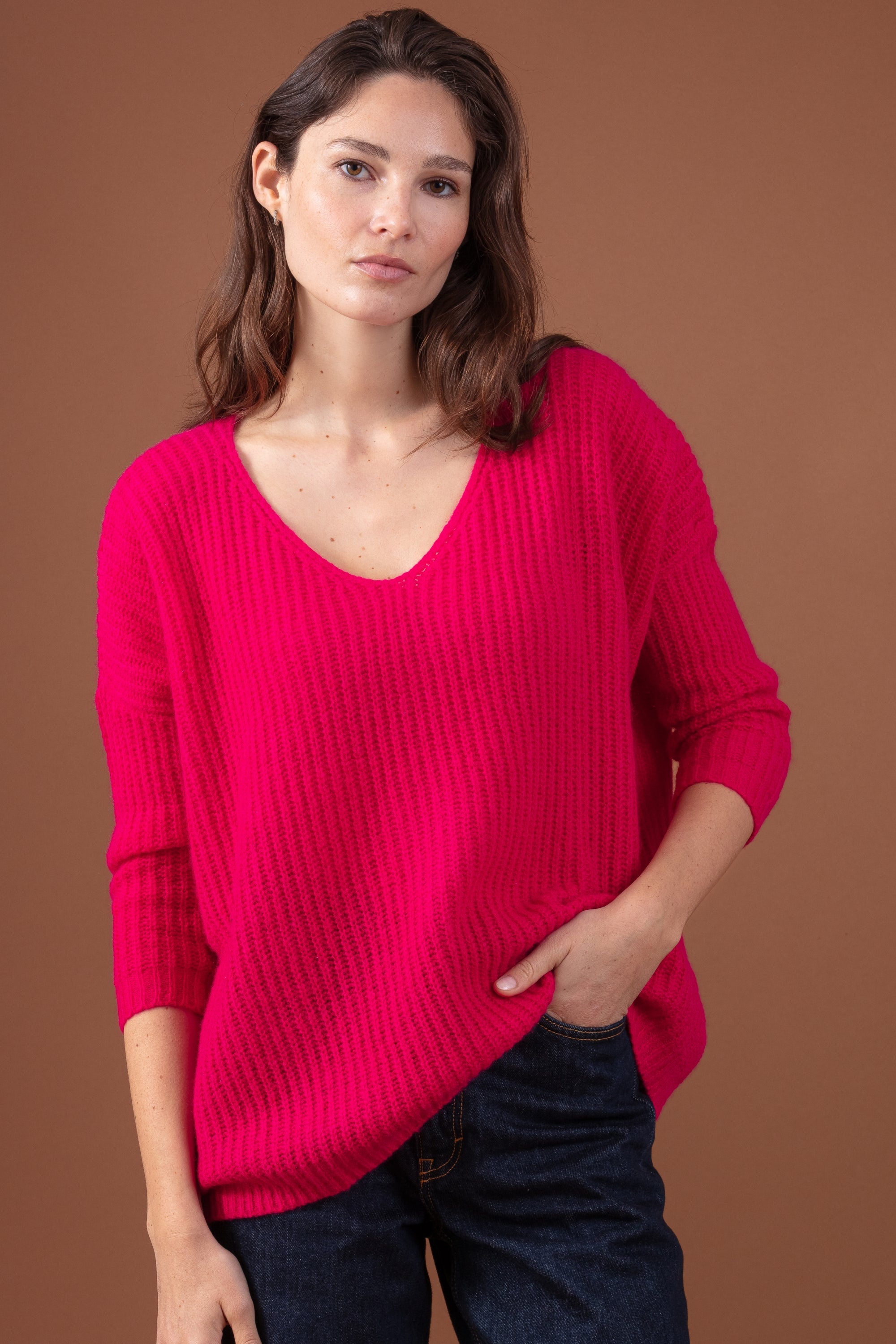 Daenerys in kasjmier dames - raspberry - Mahogany