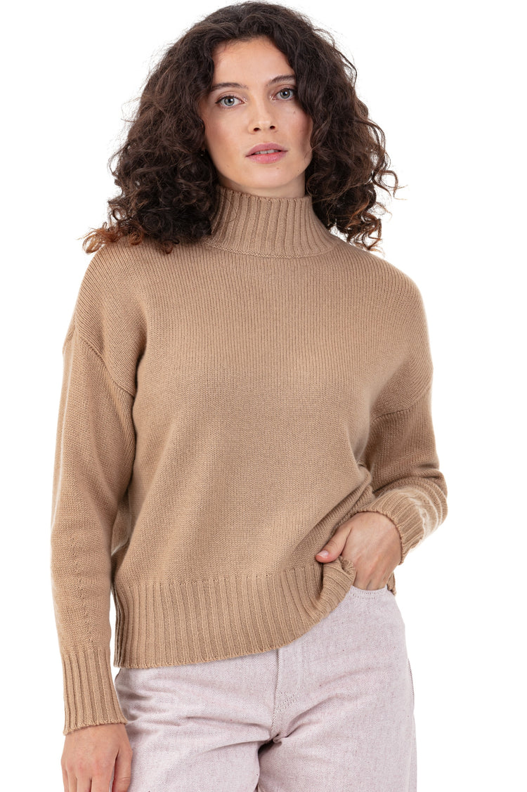Daniella in kasjmier dames - camel - Mahogany
