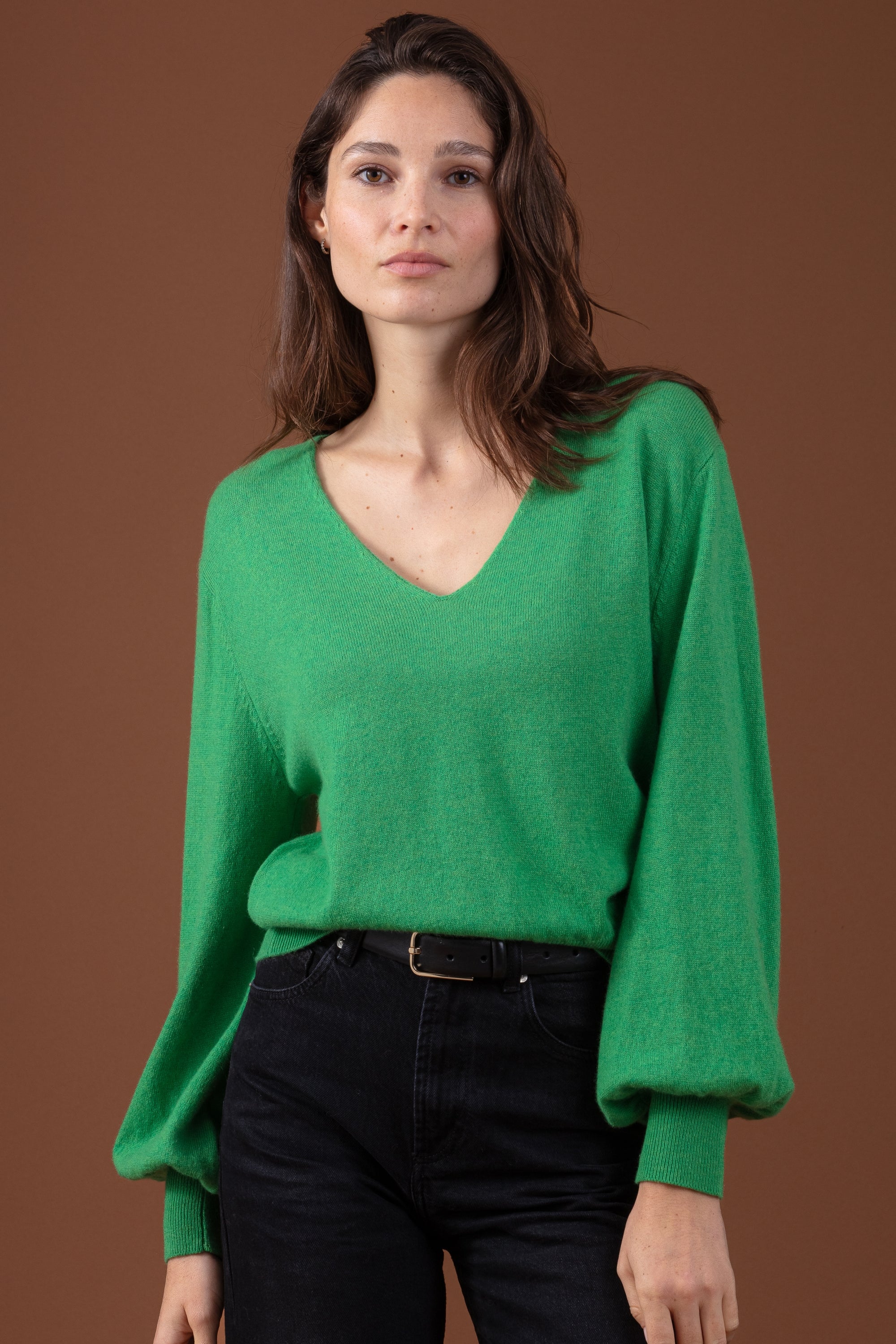 Deau in kasjmier dames - Engels groen - Mahogany