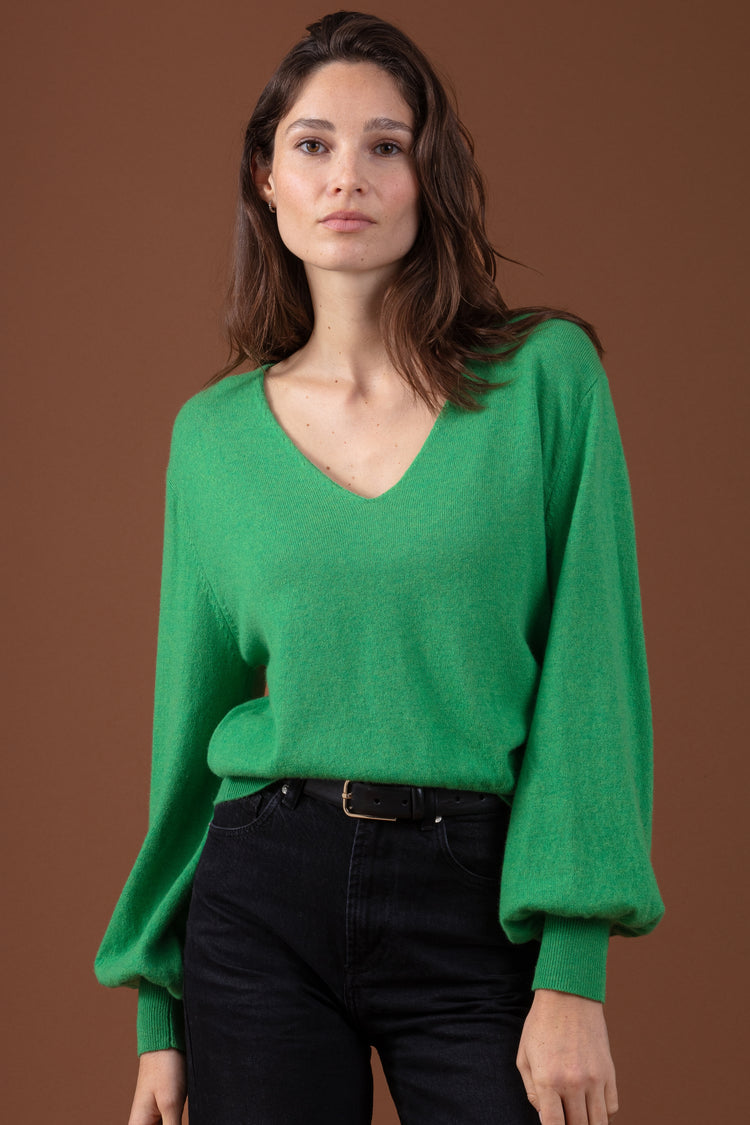 Deau in kasjmier dames - Engels groen - Mahogany