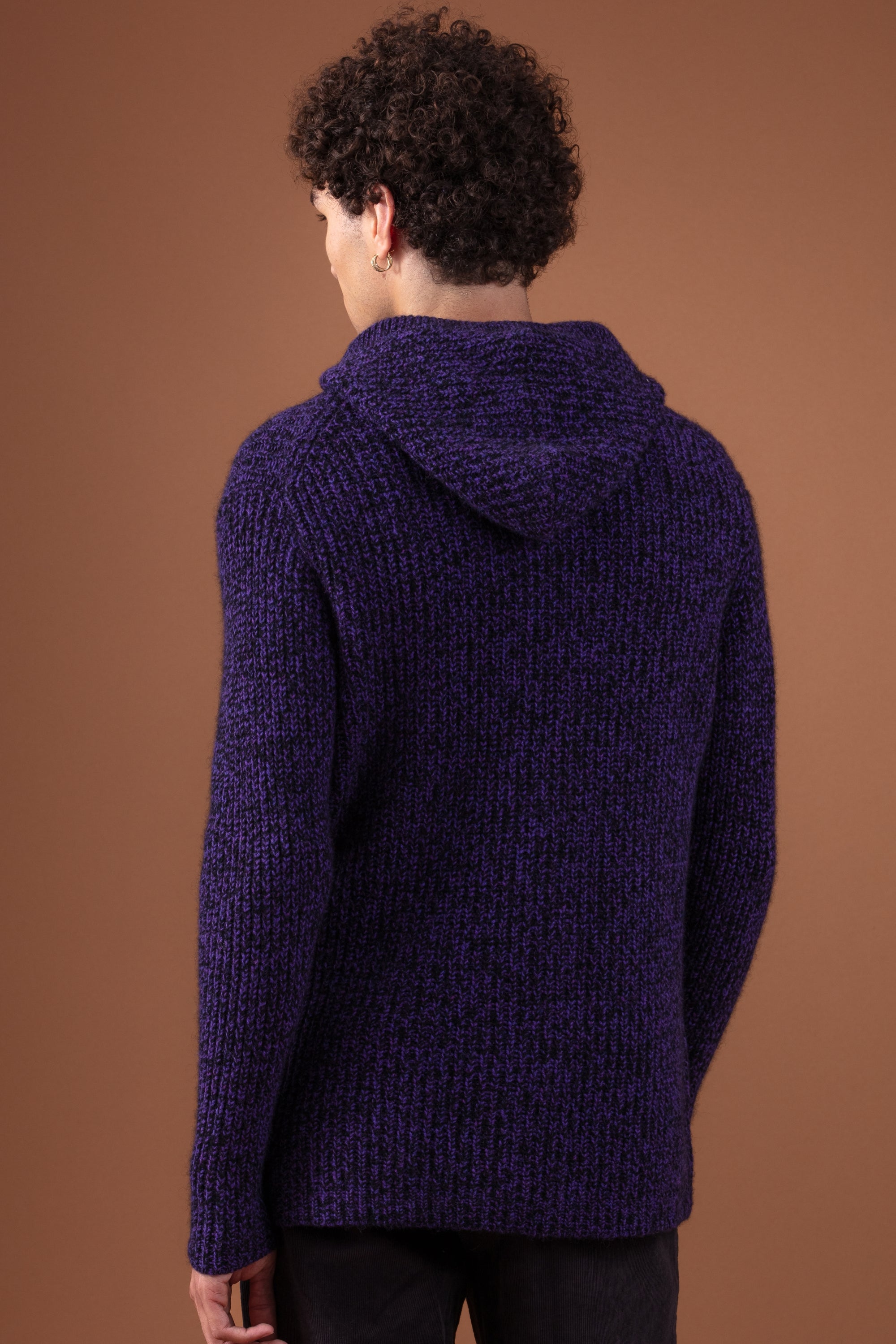 Raizeux en yak homme - Vue 1 - noir / deep purple - Mahogany
