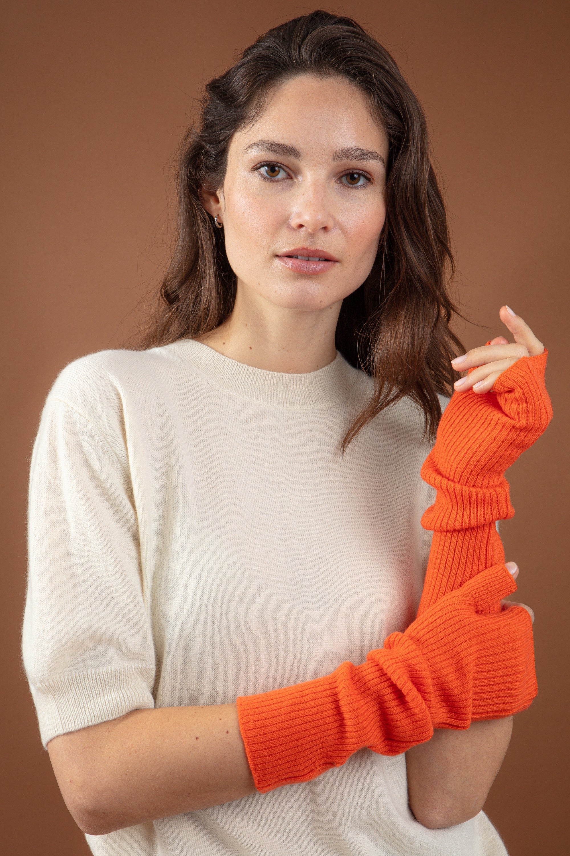Rain in kasjmier dames - oranje - Mahogany