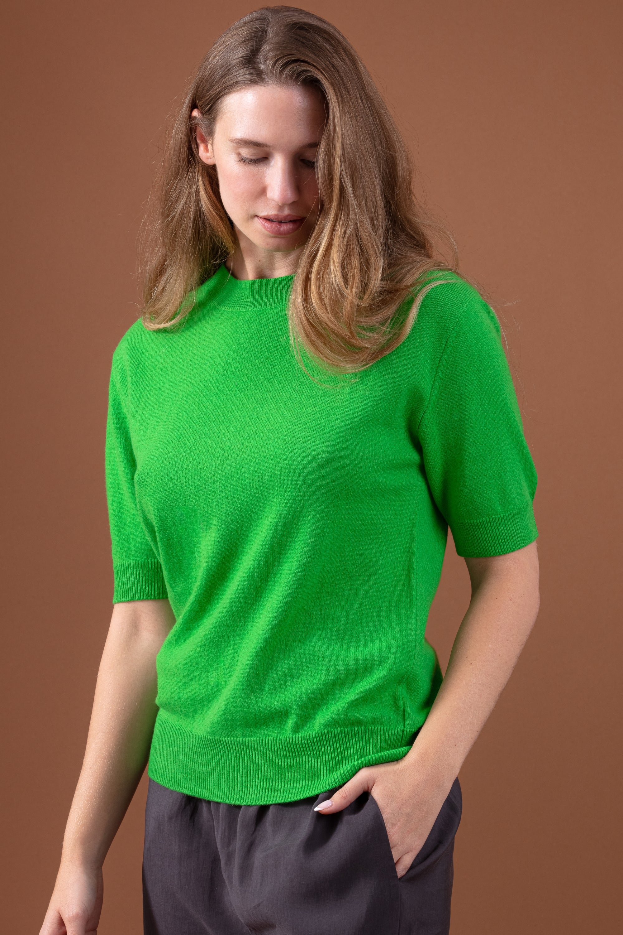 Riviera in kasjmier damesmodel - flash green - Mahogany