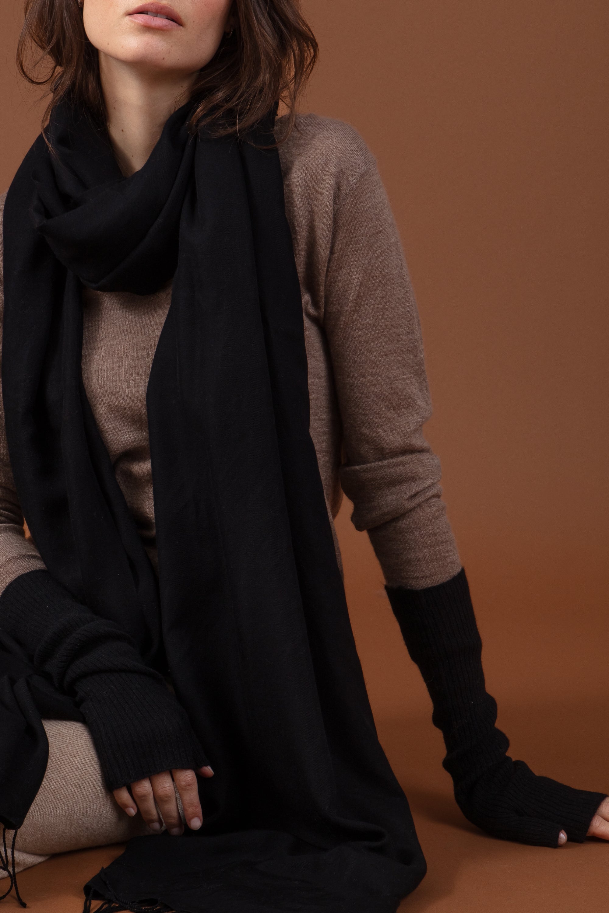 Rain in kasjmier dames - zwart - Mahogany