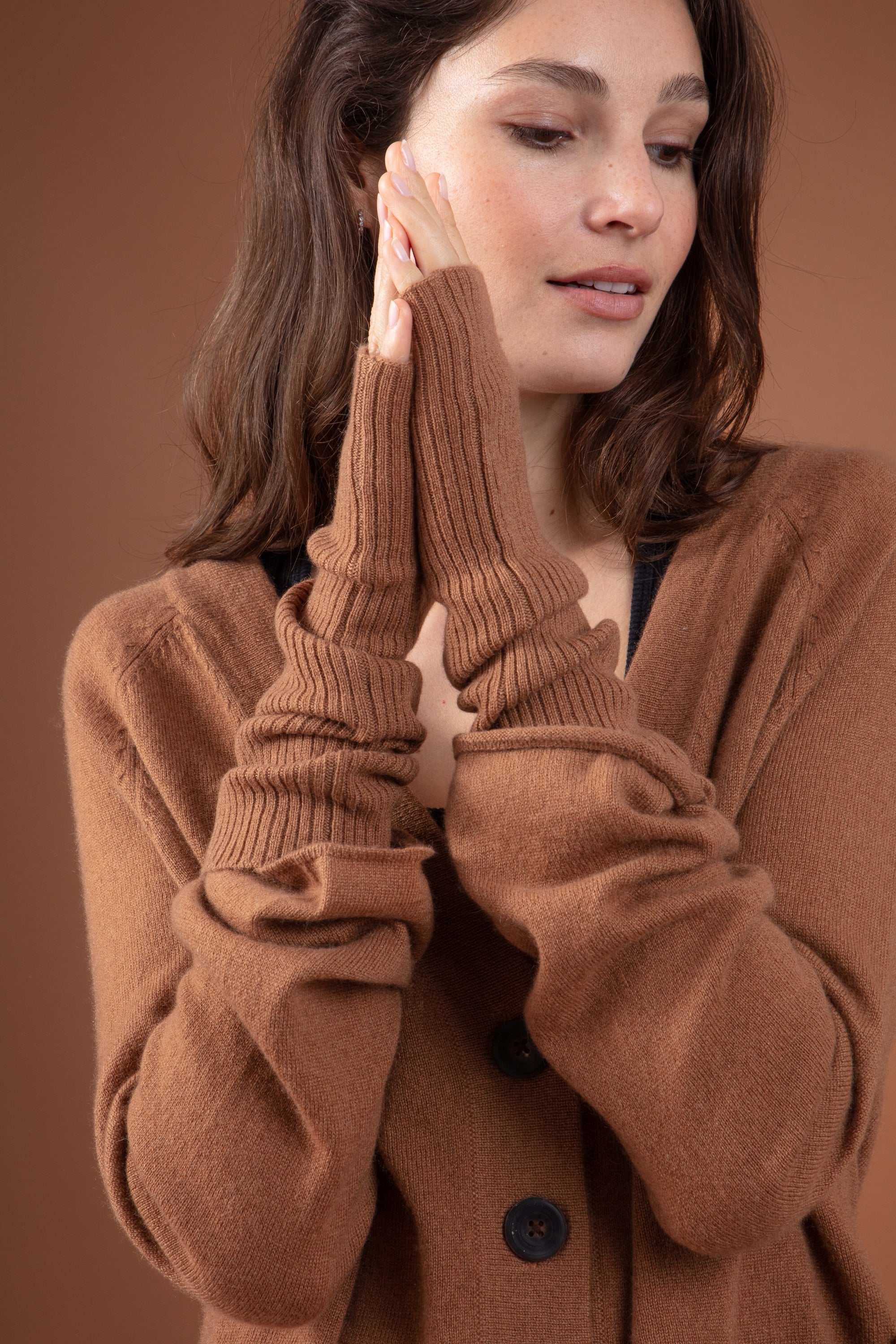 Rain in kasjmier dames - butterscotch - Mahogany