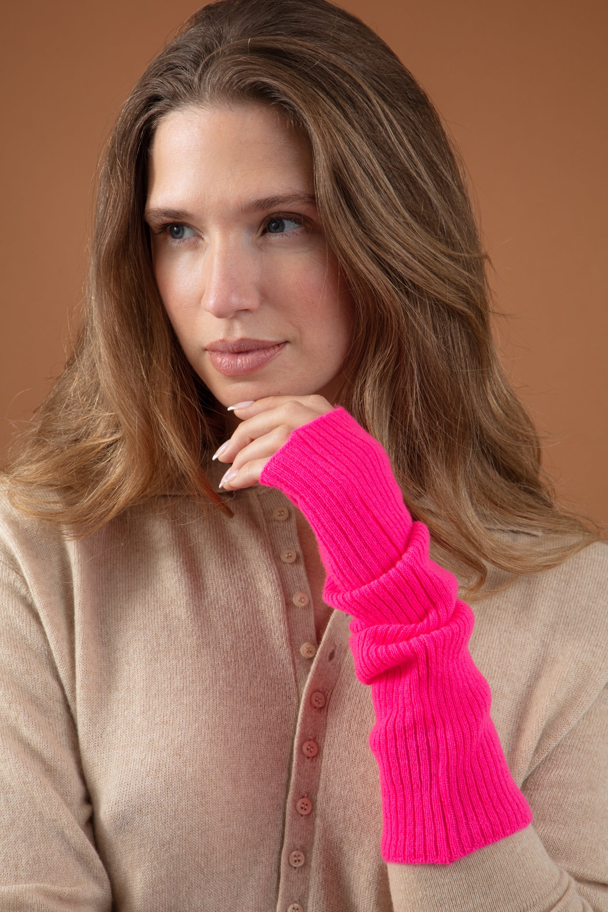 Rain in kasjmier dames - dayglo - Mahogany