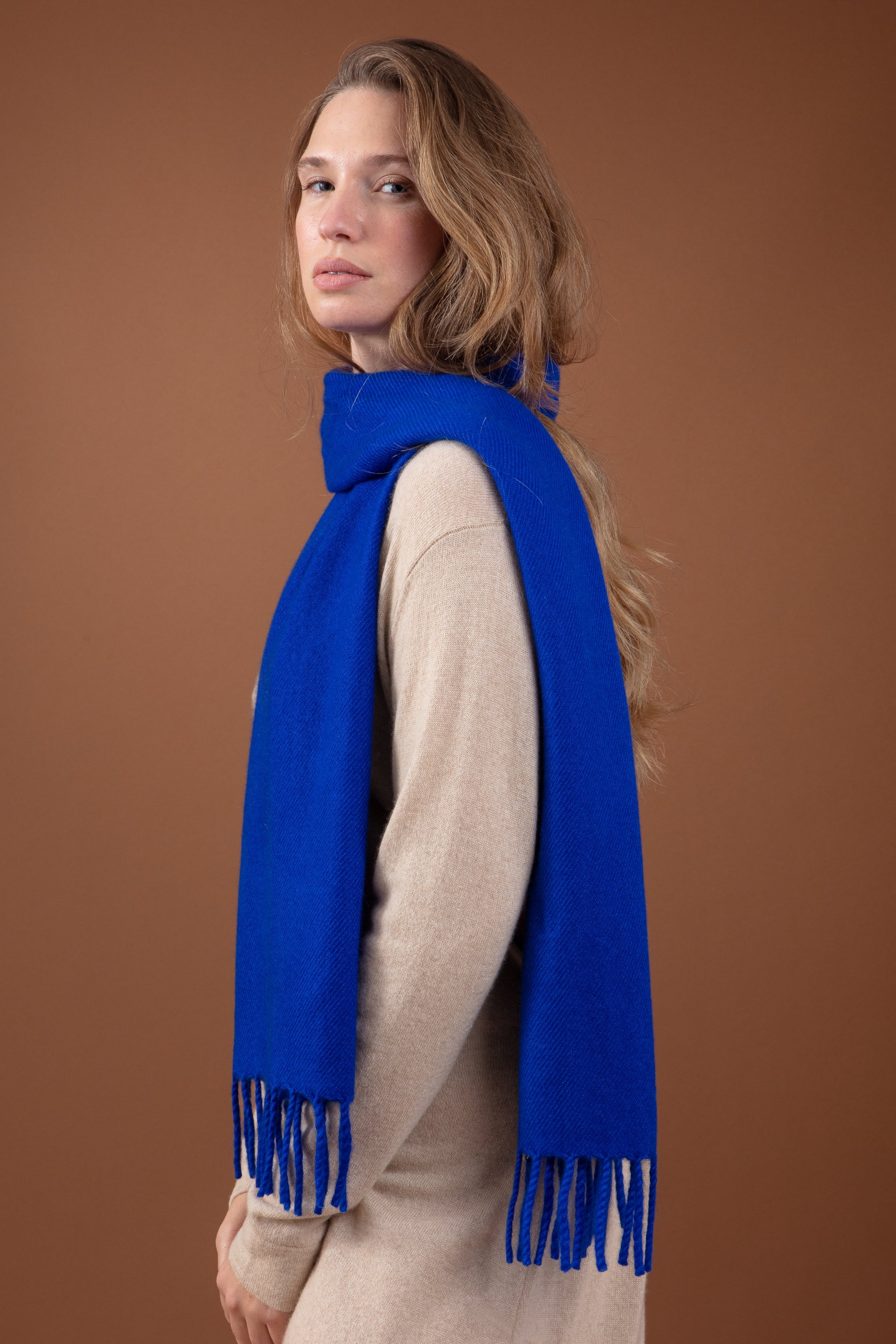 Rêve in gemengd kasjmier - lapisblauw - Mahogany