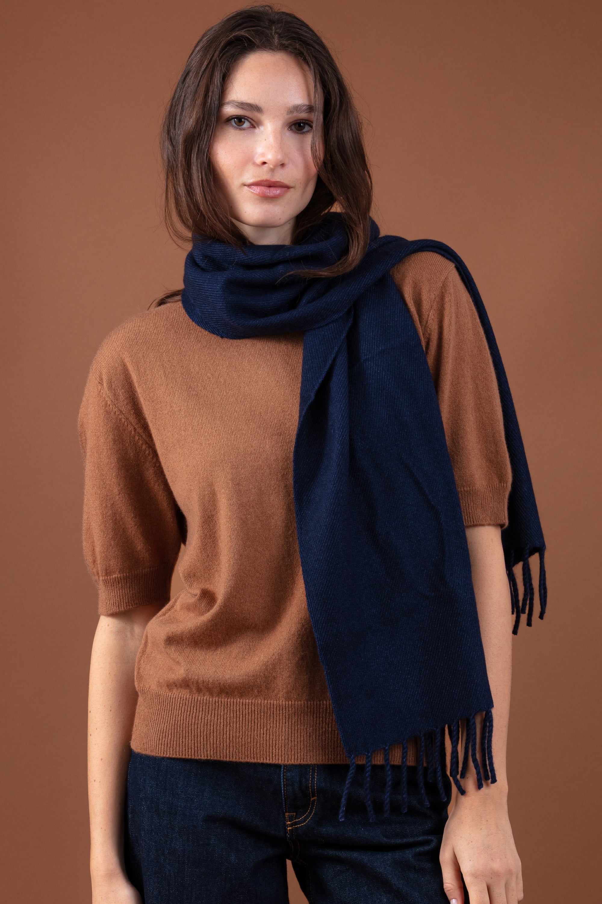 Rêve in gemengd kasjmier - donkerblauw marine - Mahogany