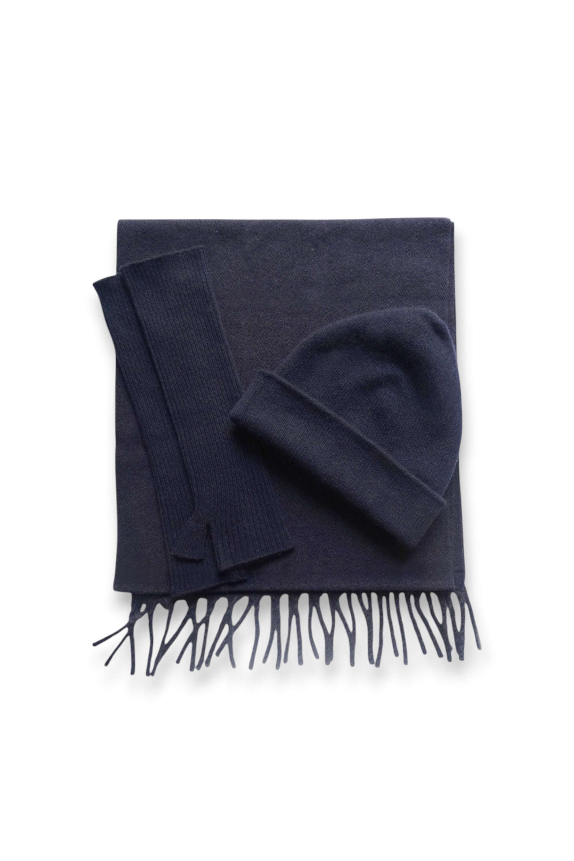 Winter set W in kasjmier voor dames - donker marineblauw - Mahogany