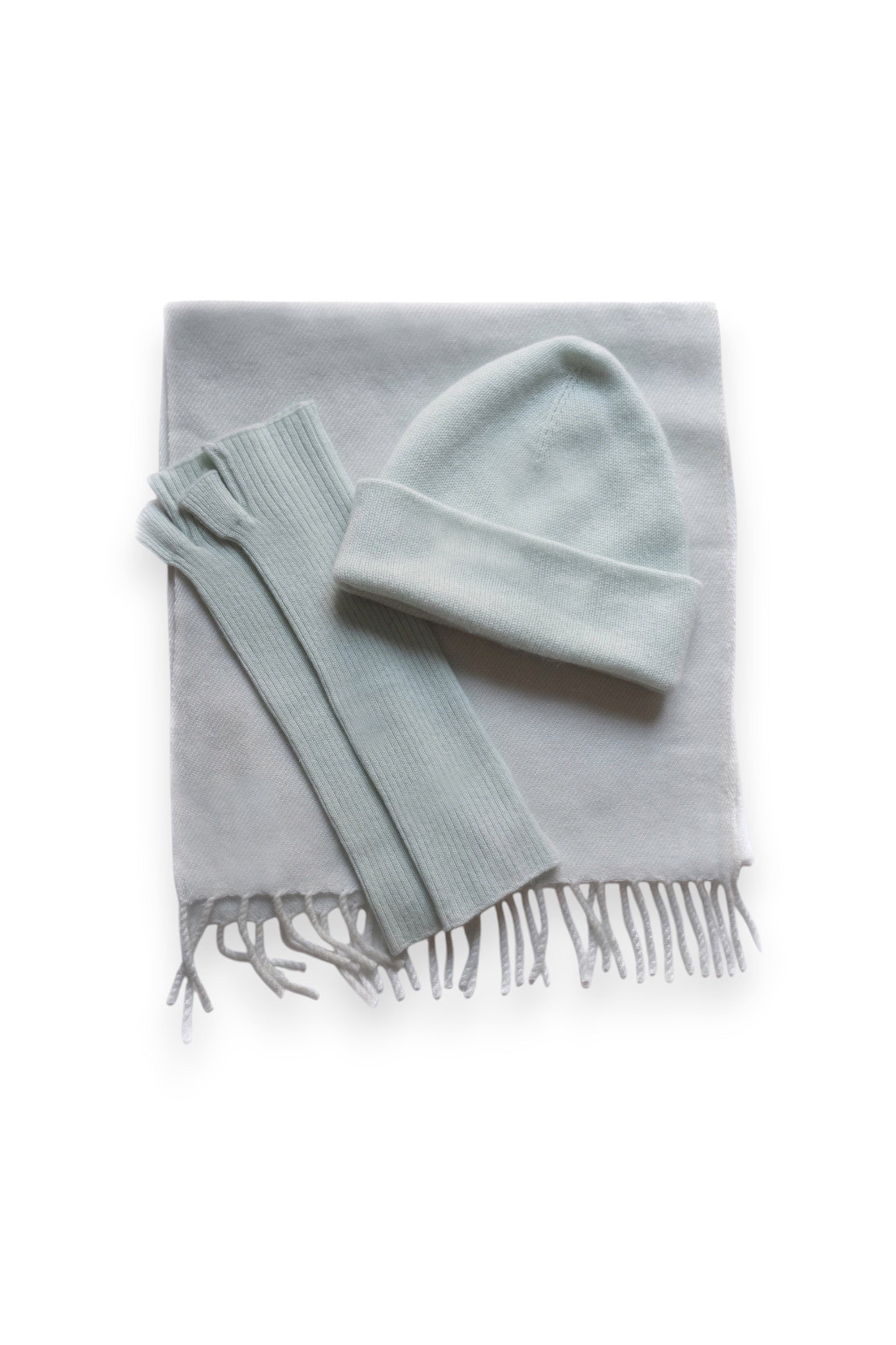 Winter set W in kasjmier dames - aqua - Mahogany