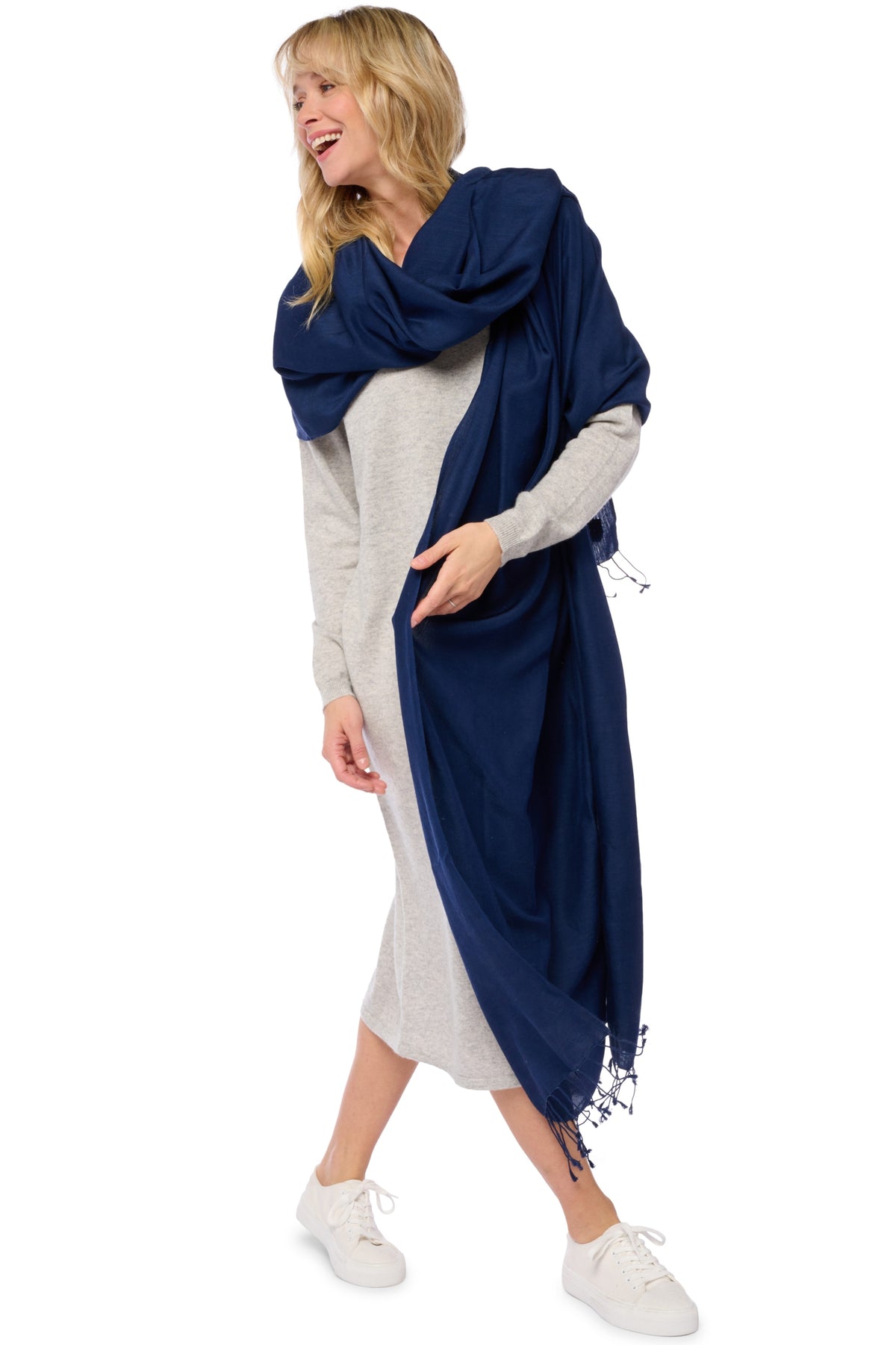 Pashmina in kasjmier en zijde, 70% kasjmier / 30% zijde, unisex, fijn, fijn geweven, Mahogany