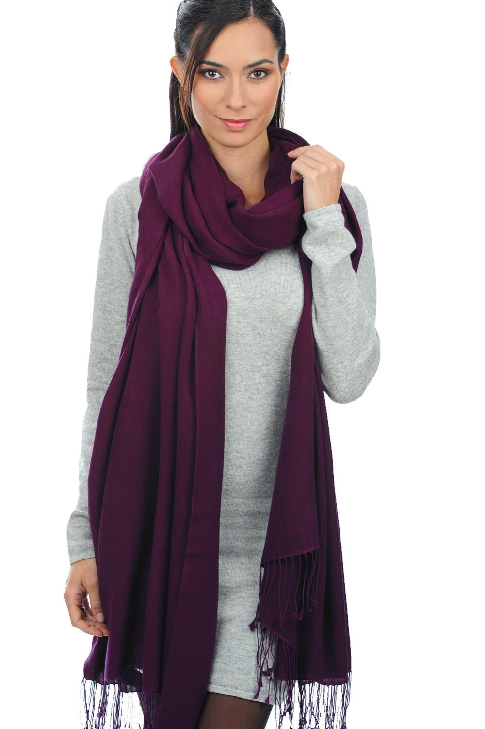 Adèle in gemengd kasjmier en zijde - levendig violet - Mahogany