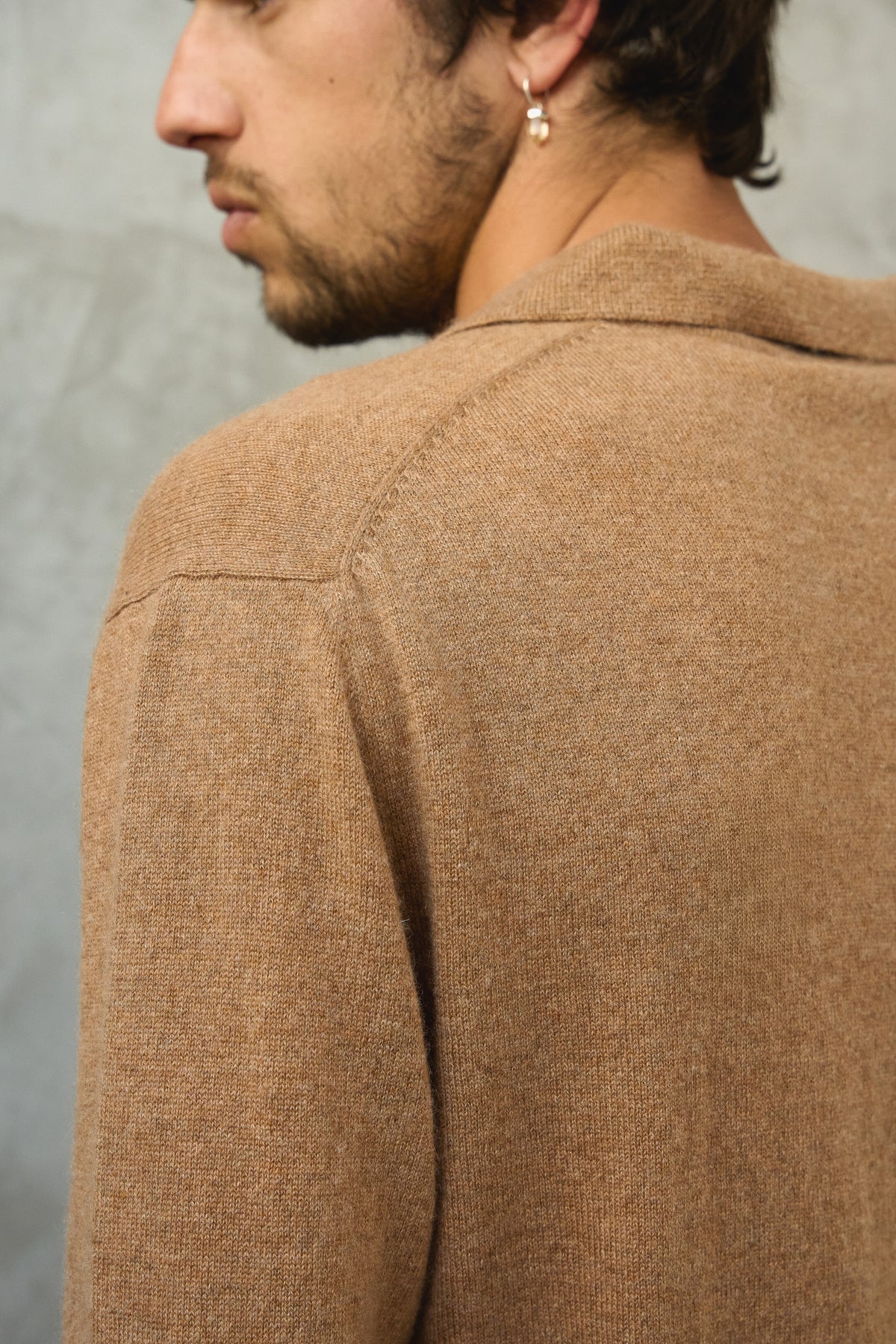 Alexandre en cachemire homme - Vue 4 - camel chiné - Mahogany