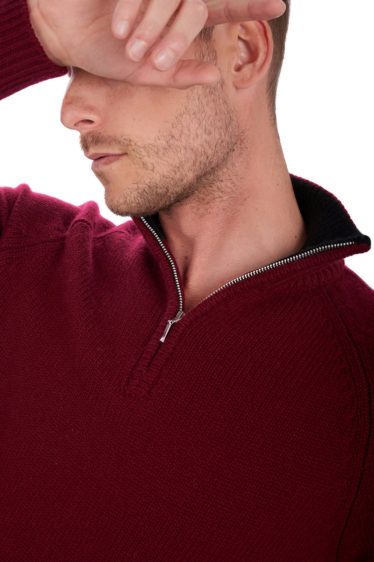 Angers in kasjmier heren - Aanzicht 2 - bordeaux / noir - Mahogany