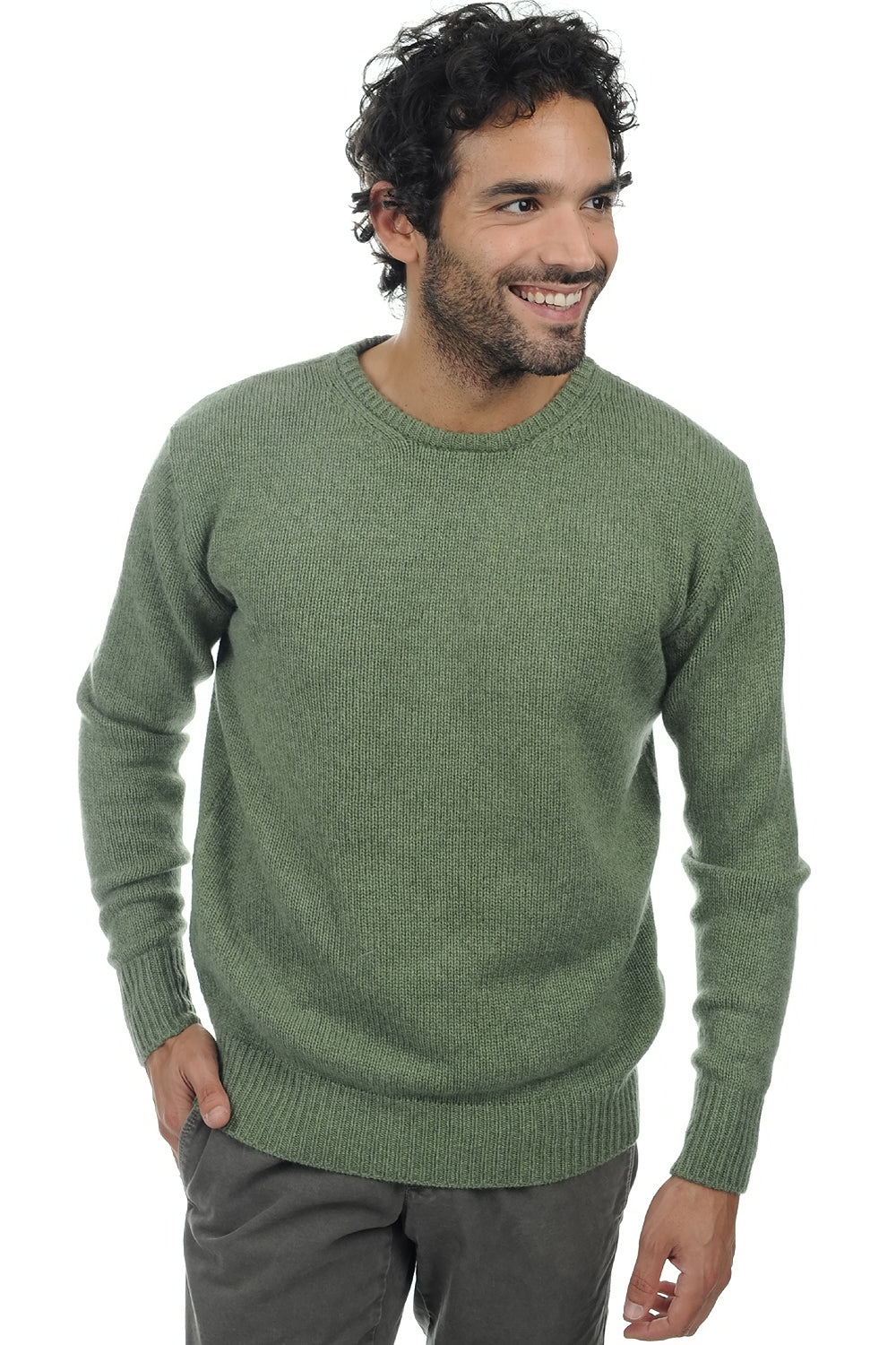 Bilal in kasjmier heren - gemêleerd groen - Mahogany
