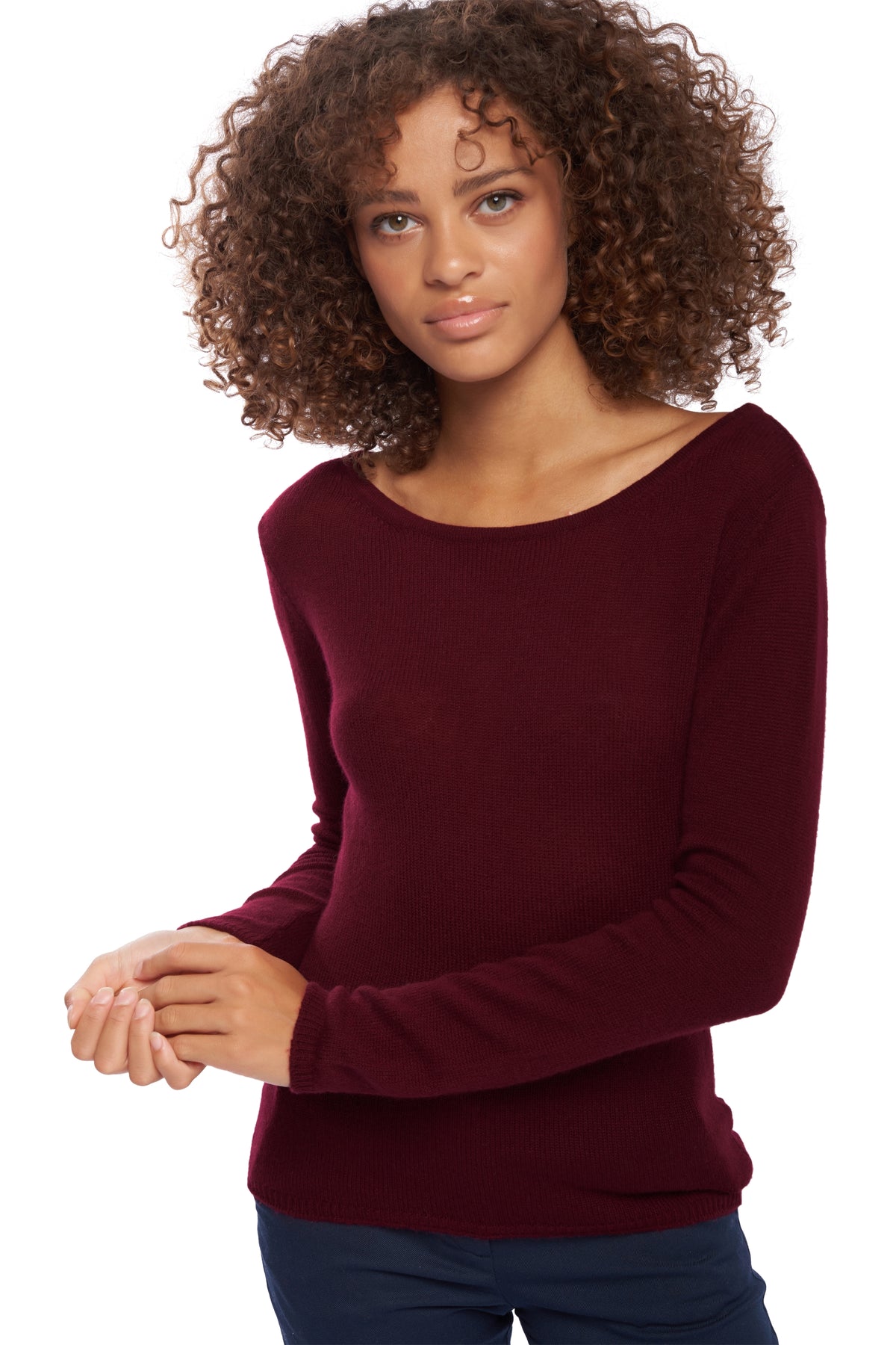 Caleen in kasjmier dames - red wine - Mahogany
