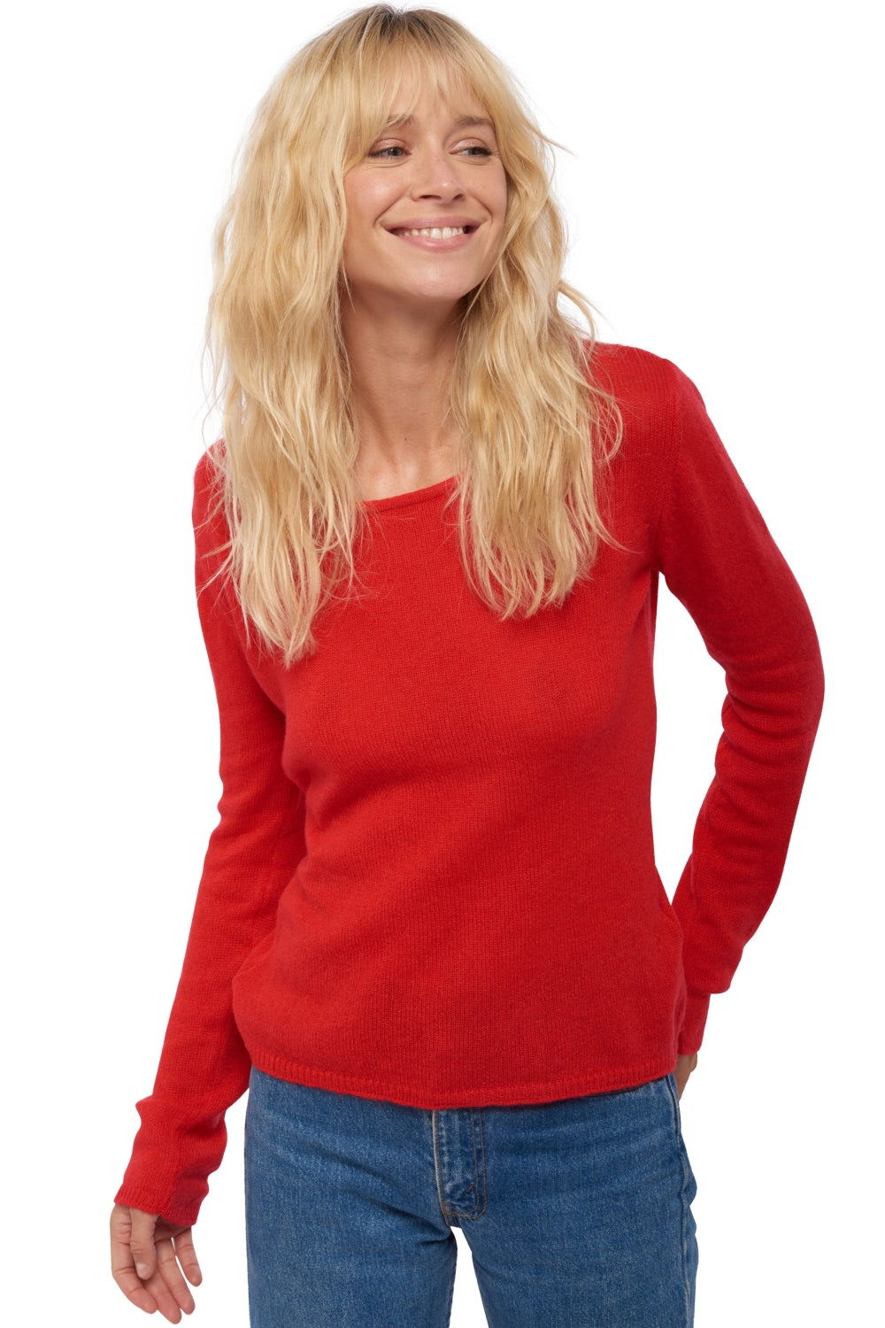 Caleen in kasjmier dames - rood - Mahogany