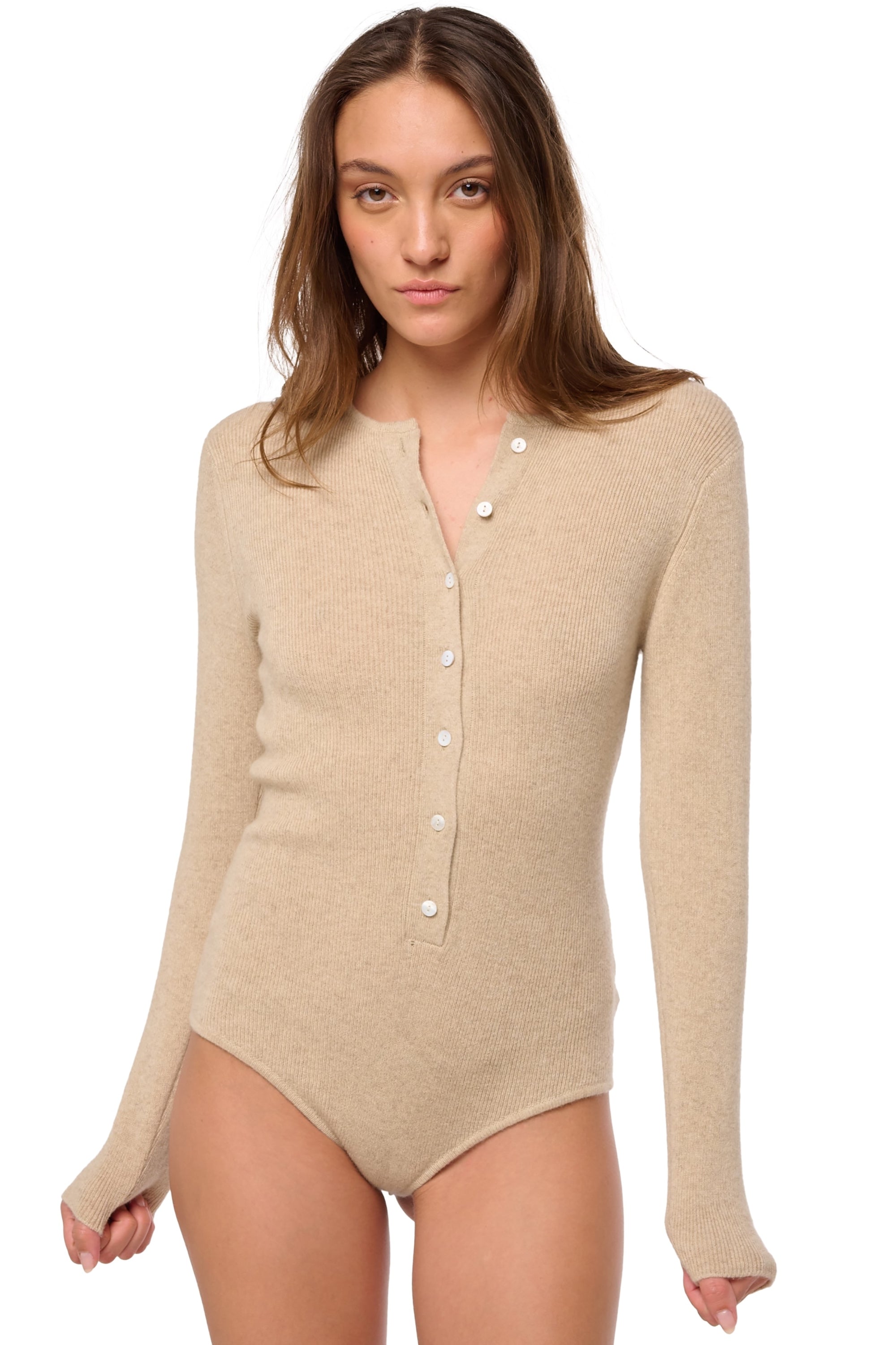 Deedee in kasjmier dames - natural winter dawn - Mahogany
