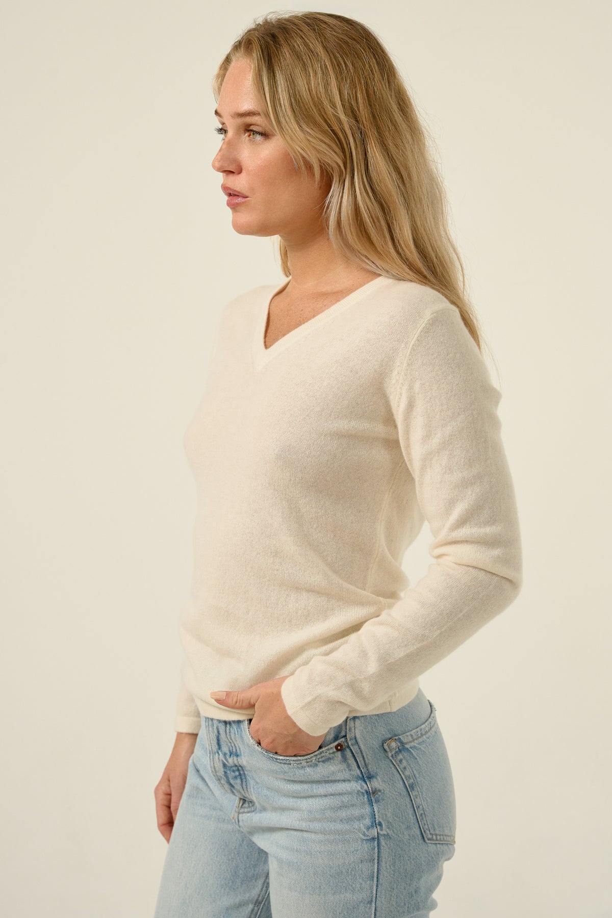 Emma in kasjmier dames - Weergave 1 - gebroken wit - Mahogany